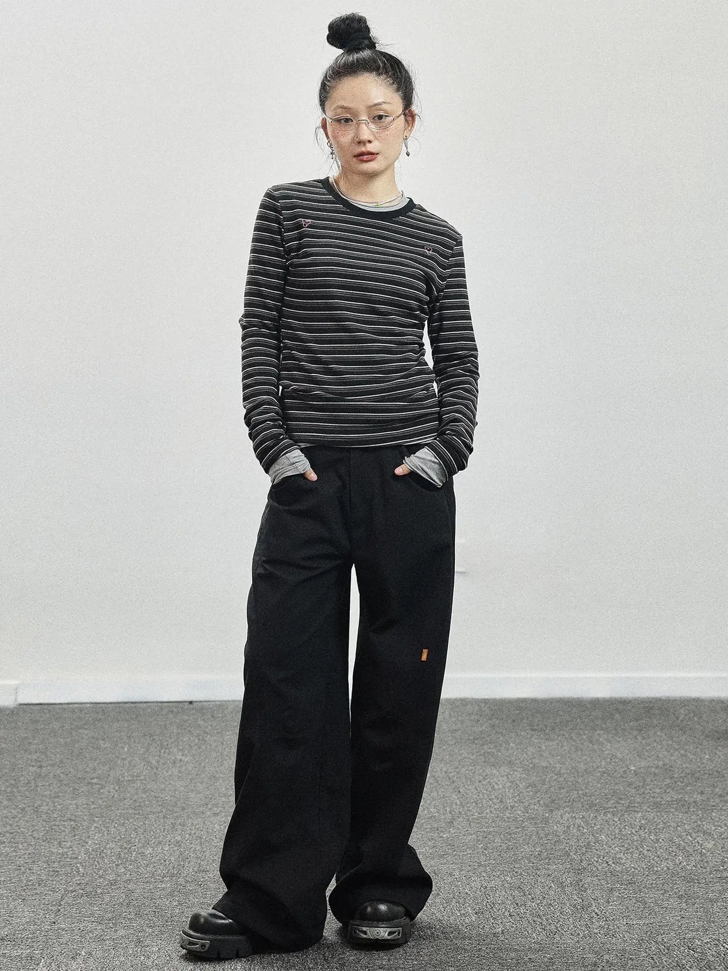 Breton Stripe Long Sleeve Tee With Crab Eater Seal Embroidery