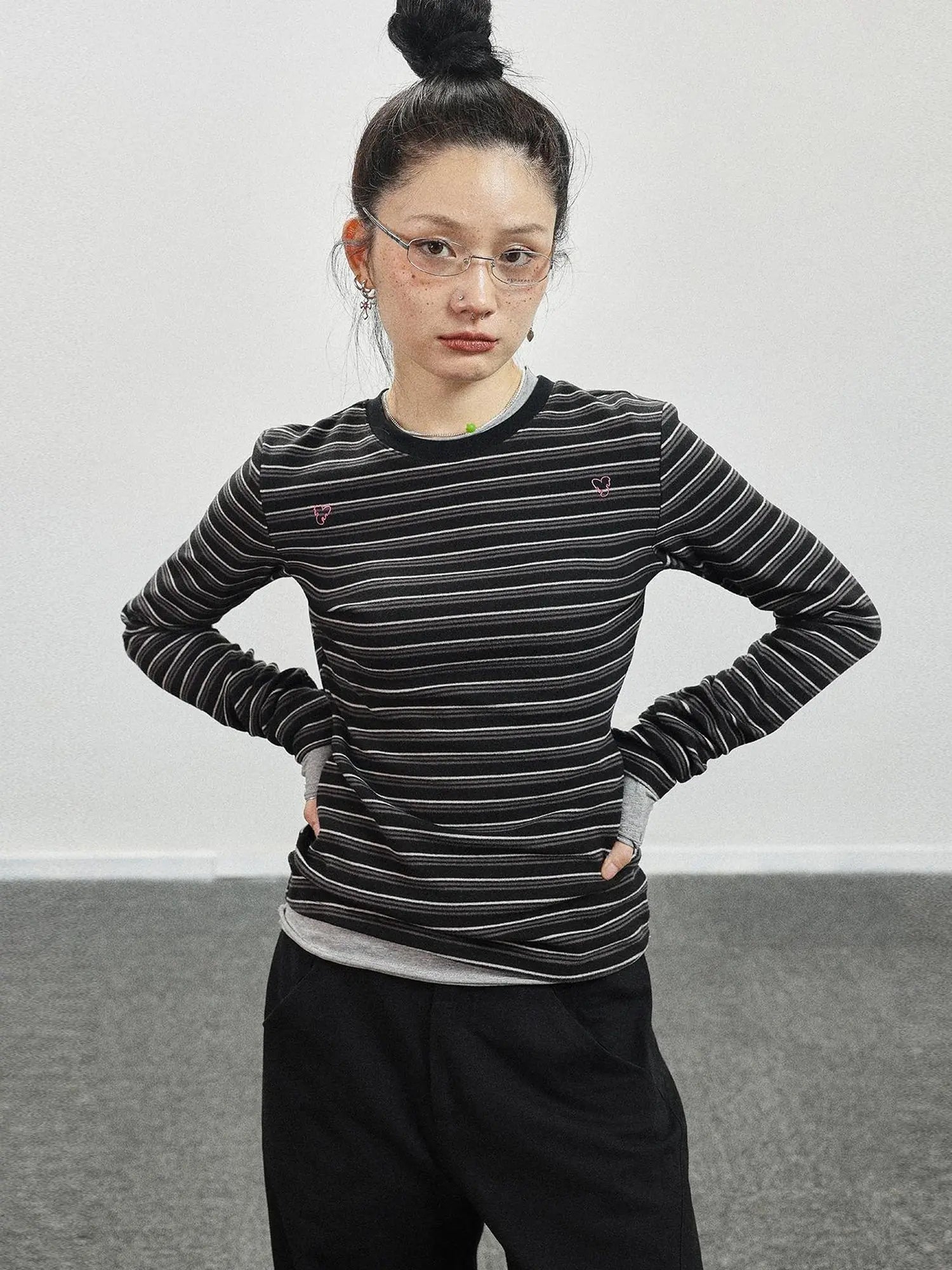 Breton Stripe Long Sleeve Tee With Crab Eater Seal Embroidery