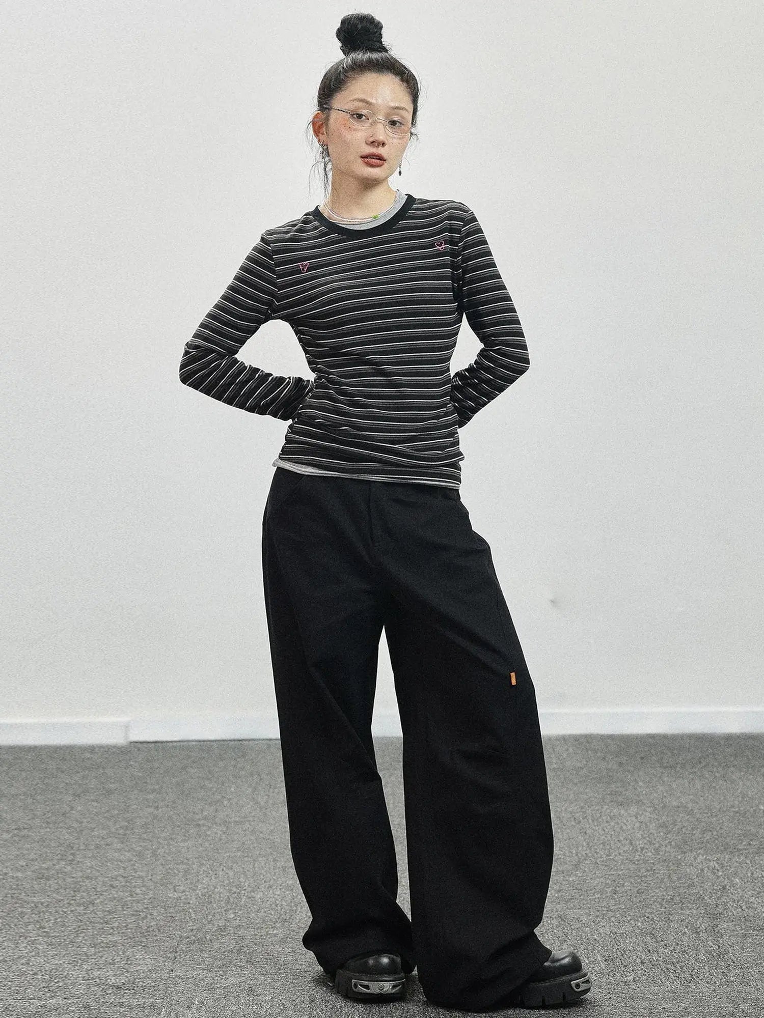 Breton Stripe Long Sleeve Tee With Crab Eater Seal Embroidery