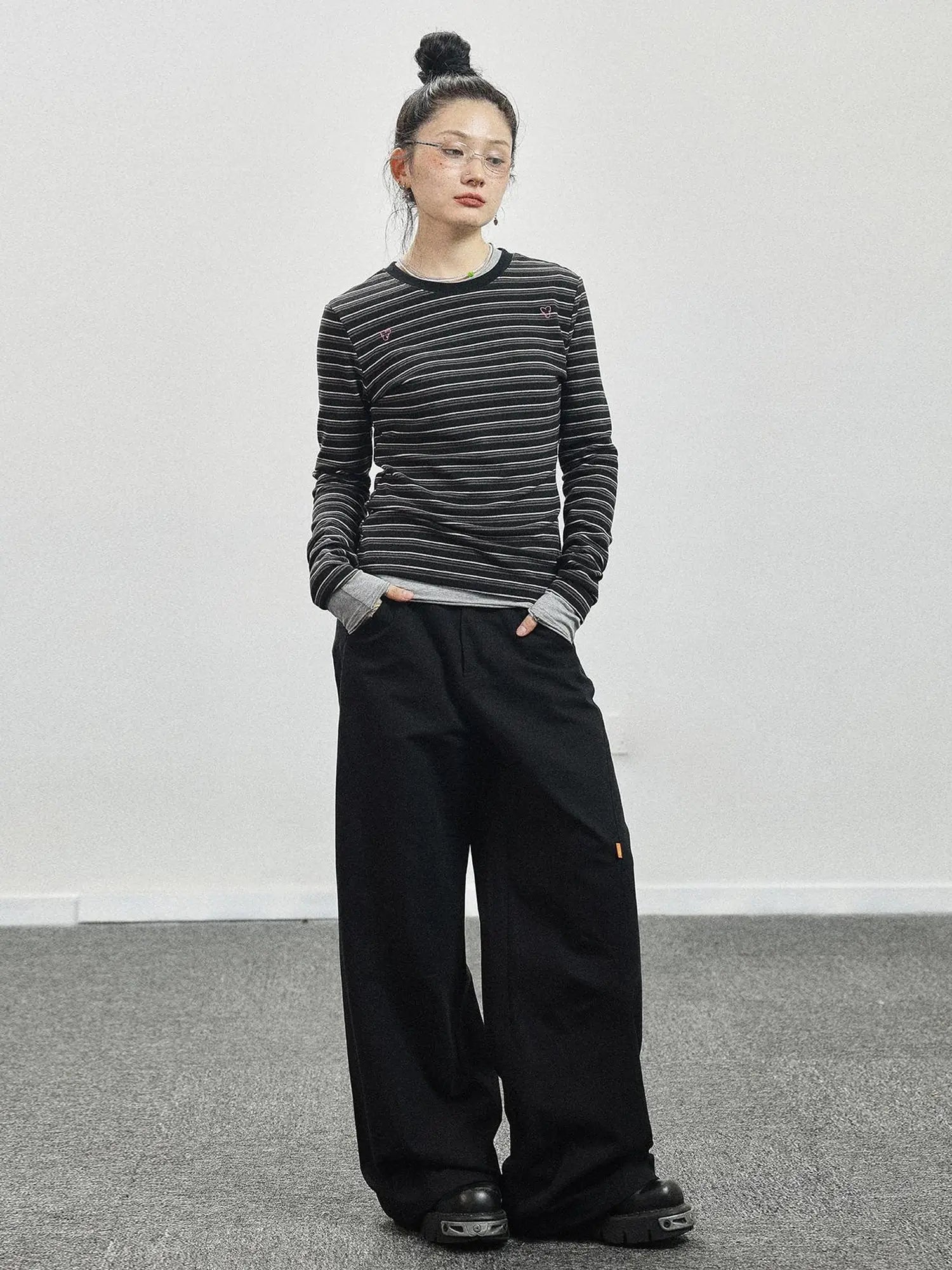 Breton Stripe Long Sleeve Tee With Crab Eater Seal Embroidery