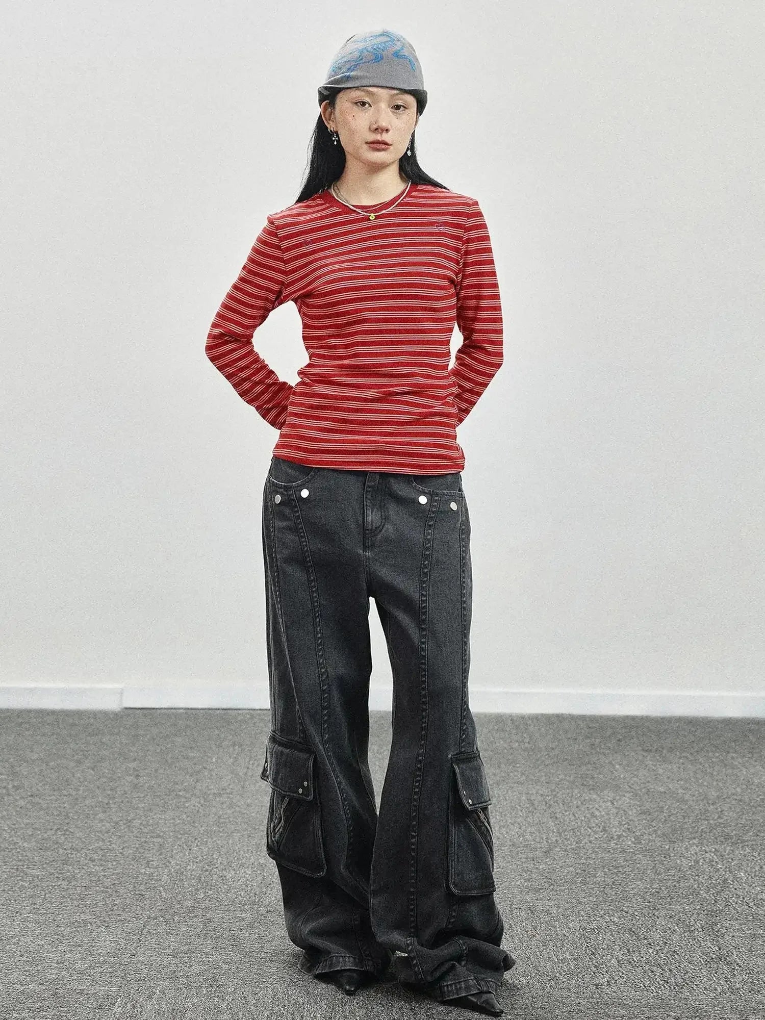 Breton Stripe Long Sleeve Tee With Crab Eater Seal Embroidery