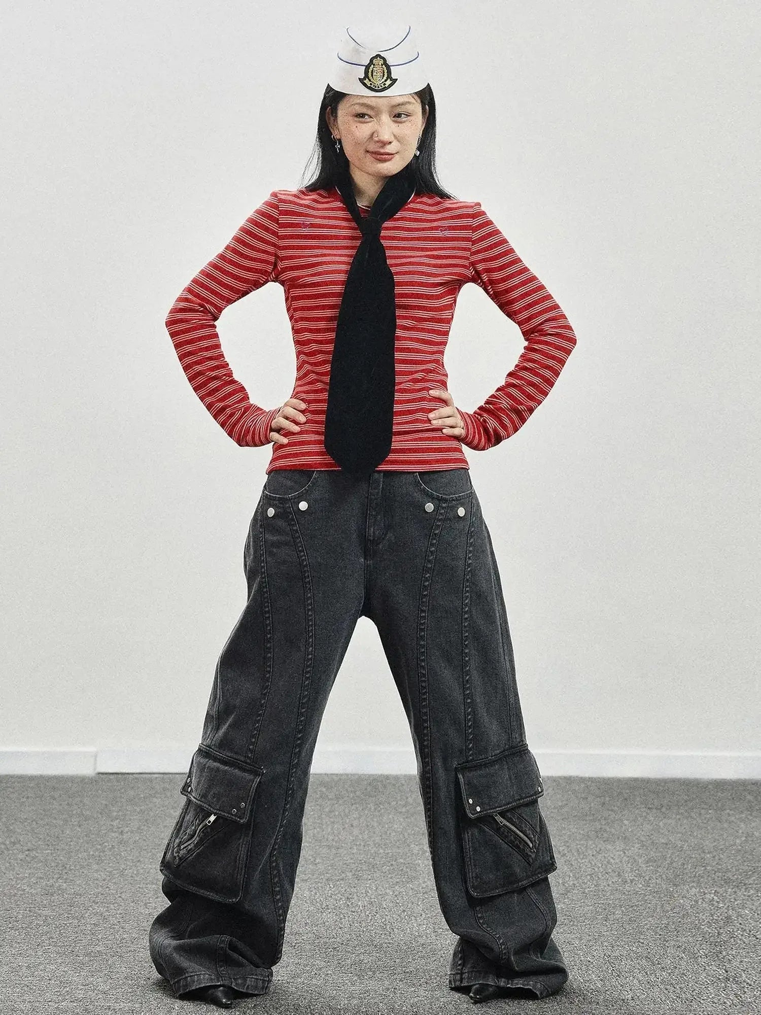 Breton Stripe Long Sleeve Tee With Crab Eater Seal Embroidery