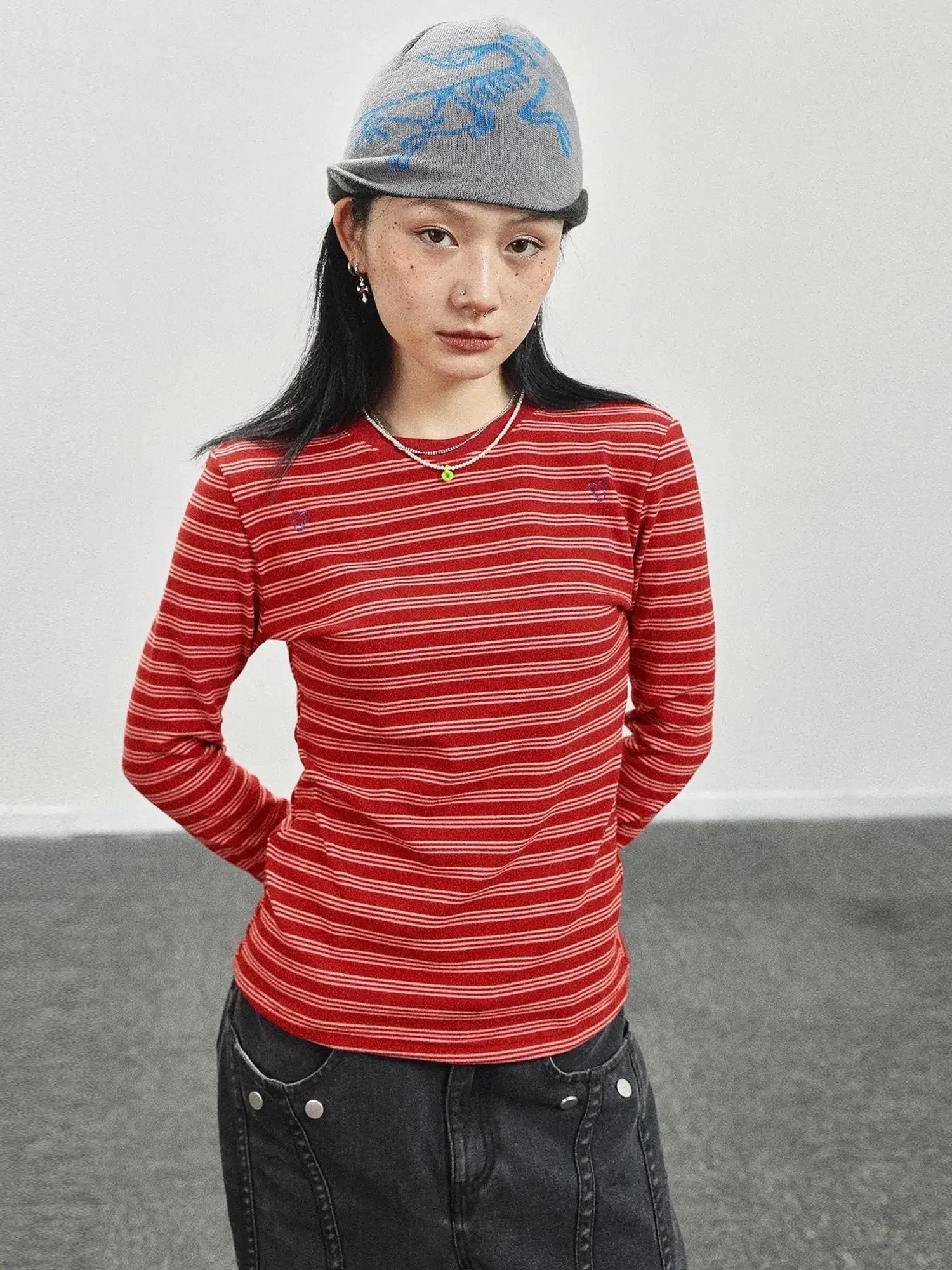 Breton Stripe Long Sleeve Tee With Crab Eater Seal Embroidery