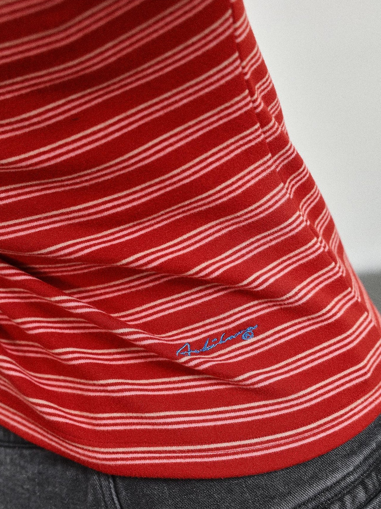 Achihara Breton Stripe Long Sleeve Tee With Crab Eater Seal Embroidery
