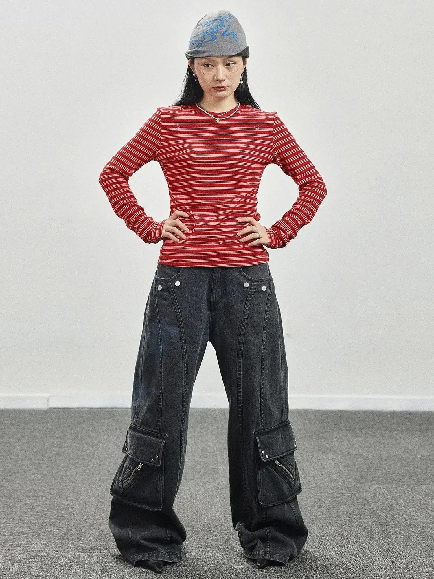 Breton Stripe Long Sleeve Tee With Crab Eater Seal Embroidery