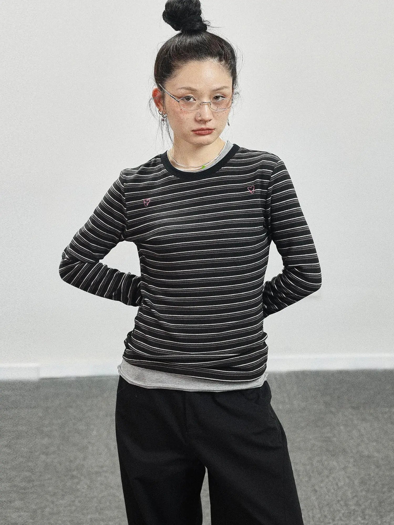 Breton Stripe Long Sleeve Tee With Crab Eater Seal Embroidery