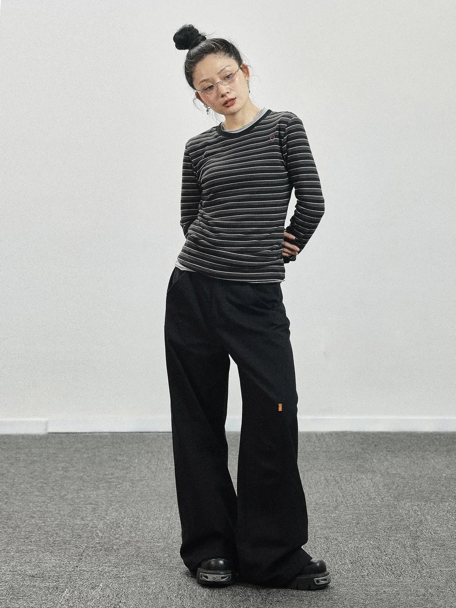 Breton Stripe Long Sleeve Tee With Crab Eater Seal Embroidery