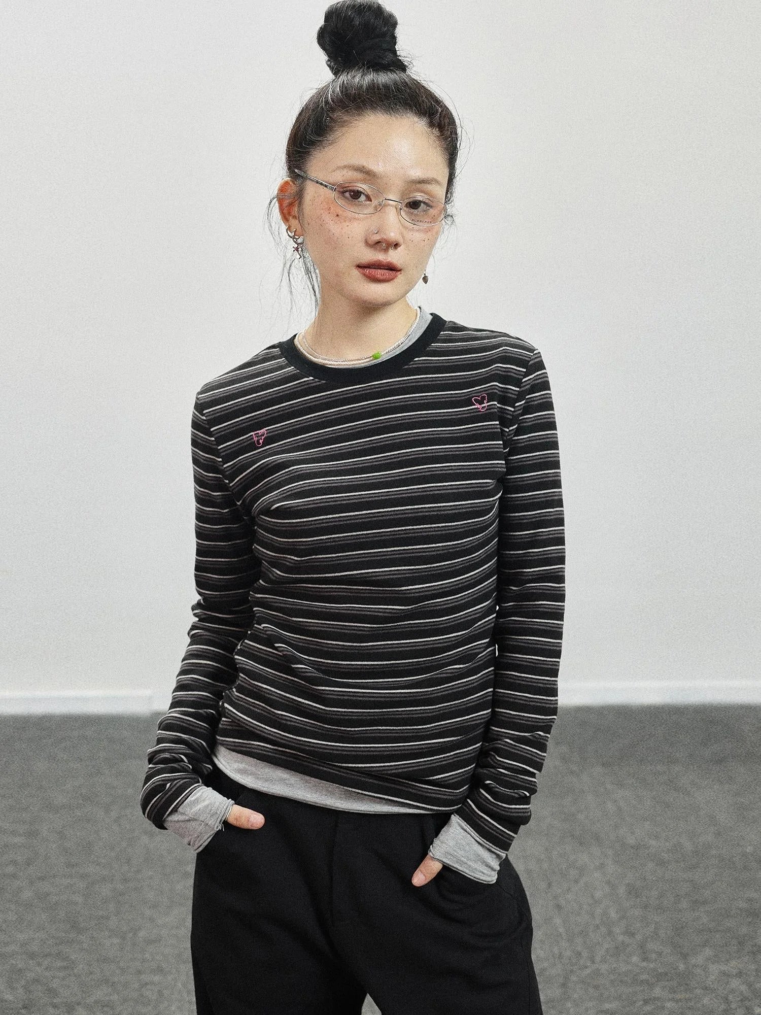 Breton Stripe Long Sleeve Tee With Crab Eater Seal Embroidery