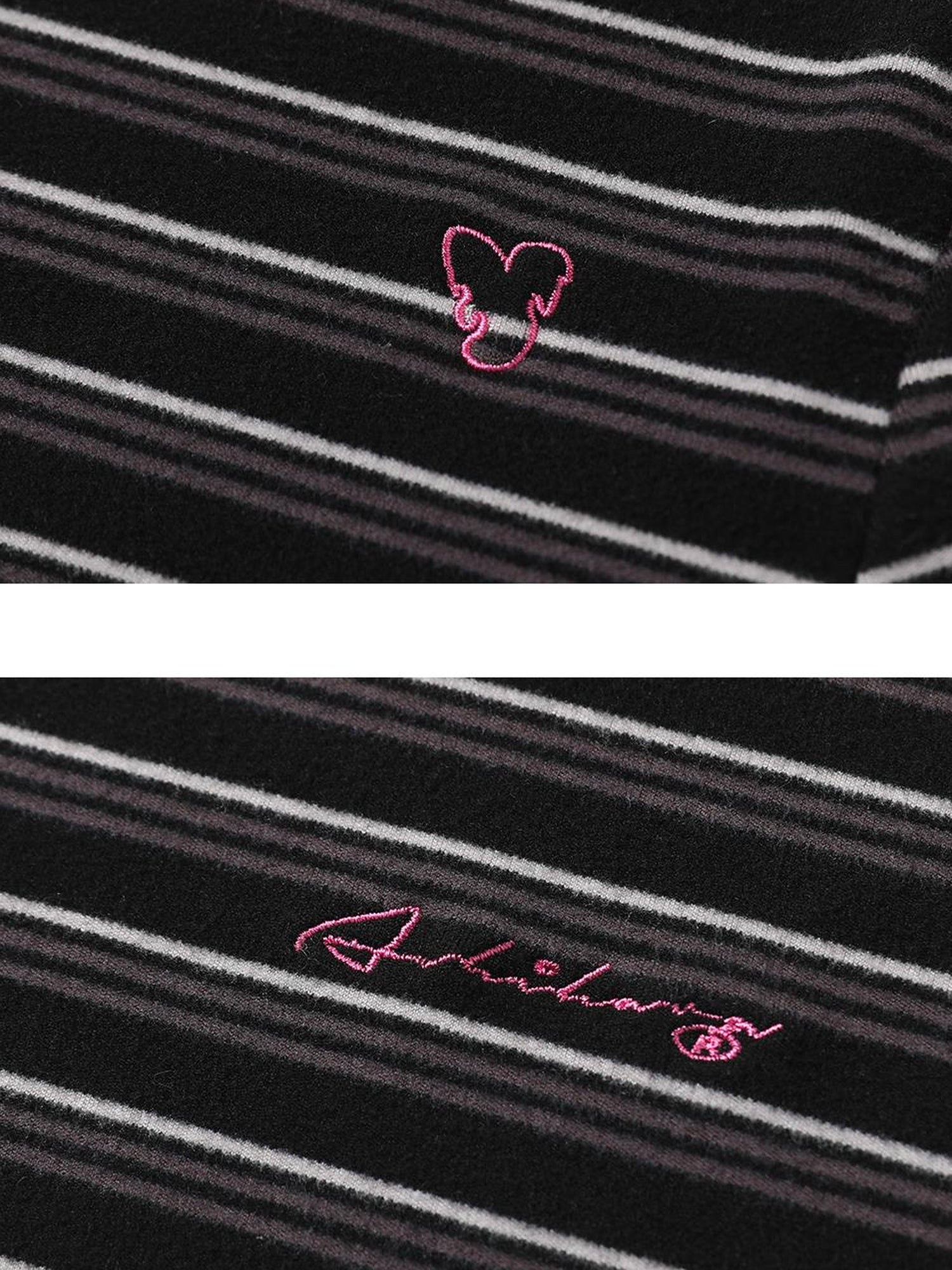 Achihara Breton Stripe Long Sleeve Tee With Crab Eater Seal Embroidery