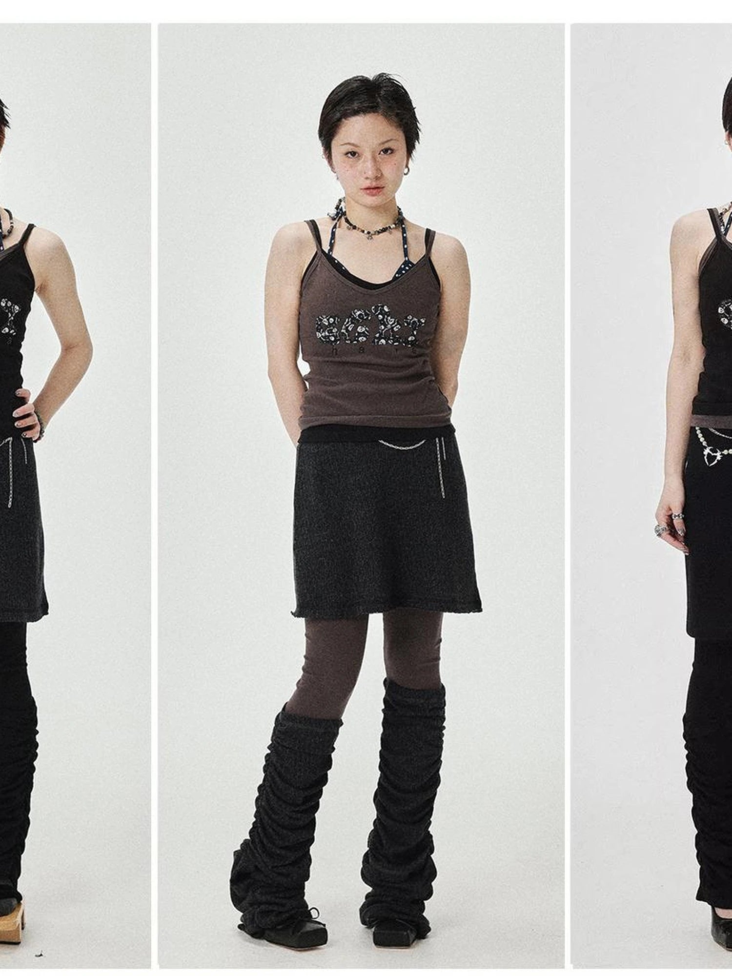 Brittany Becky Skull Embroidered Ribbed Tank Top