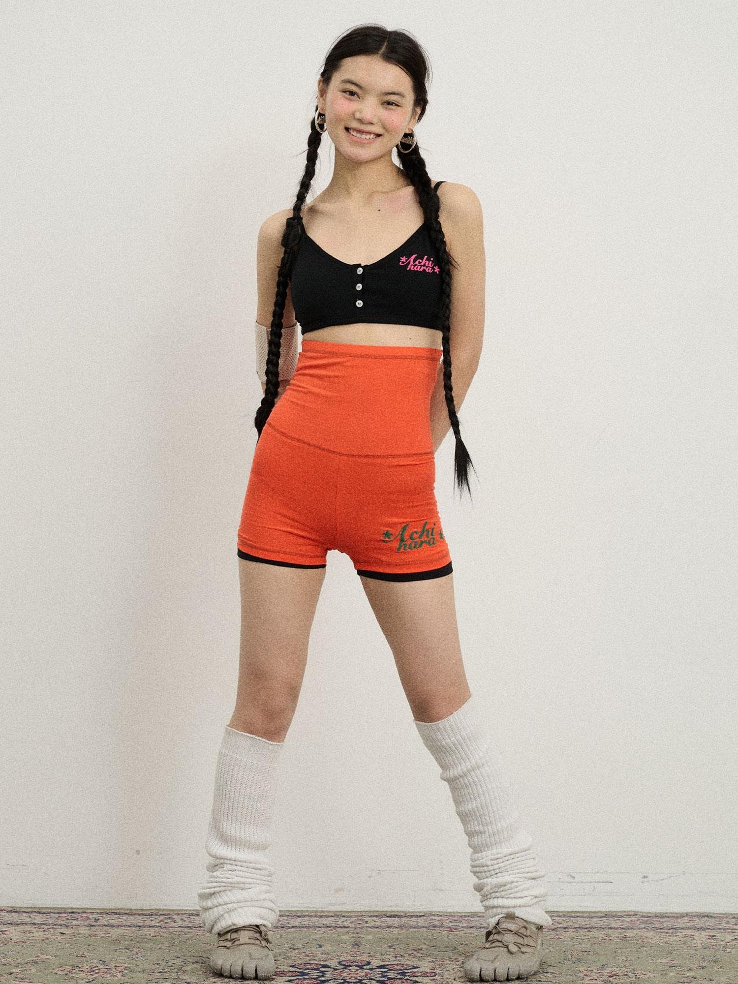Achihara Brittany Candy Bralette V-Neck T-Shirt Long-Sleeve