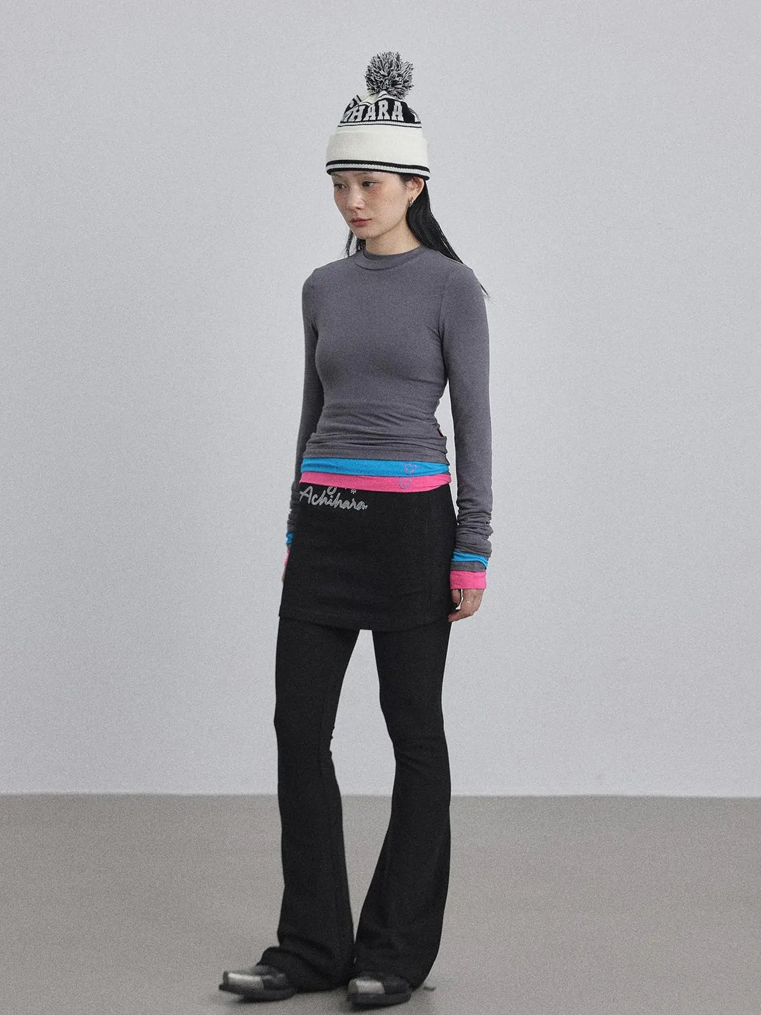 Brittany Flared Leggings Winter Warm High Waist Stretch Pants