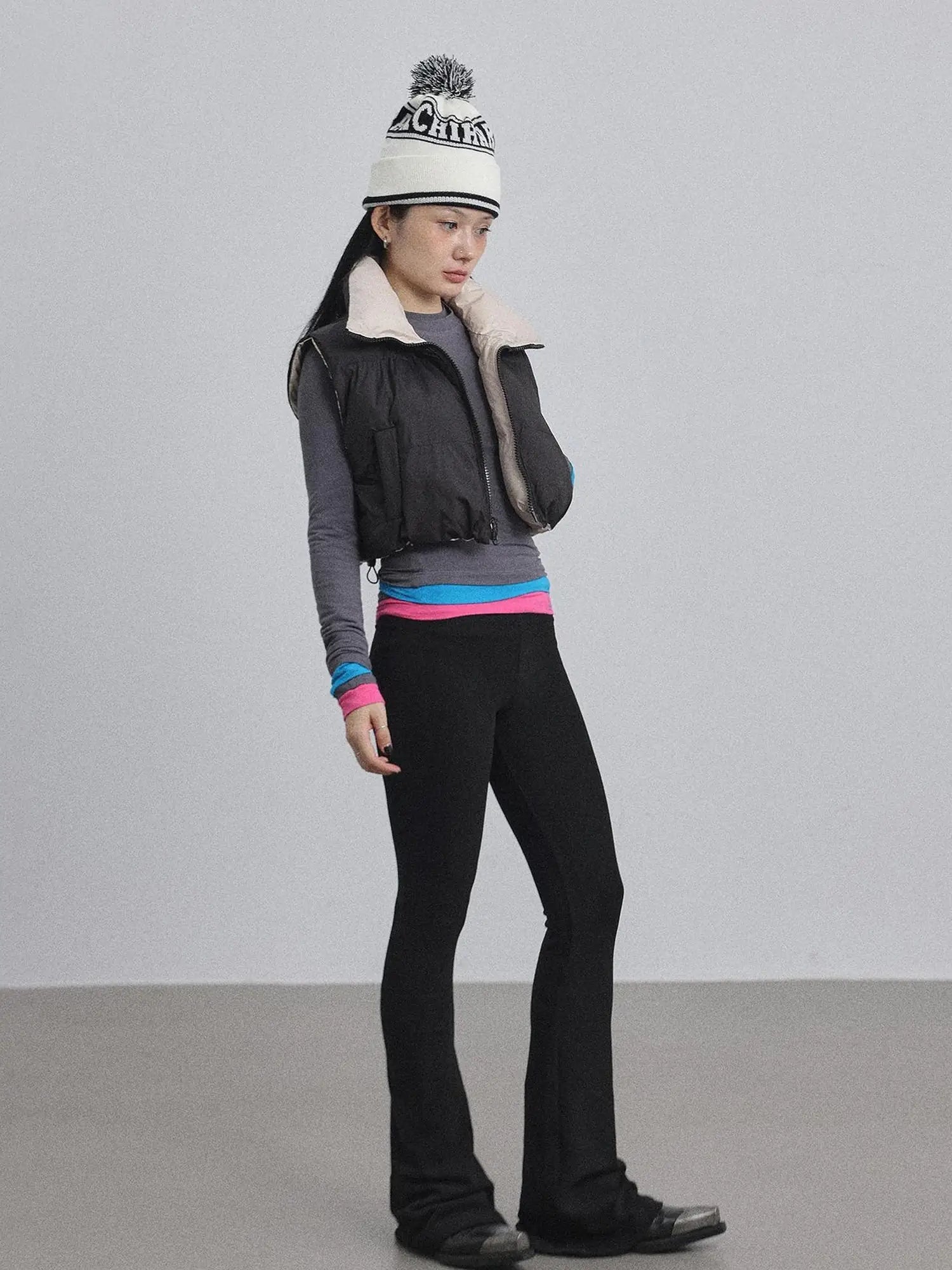 Brittany Flared Leggings Winter Warm High Waist Stretch Pants