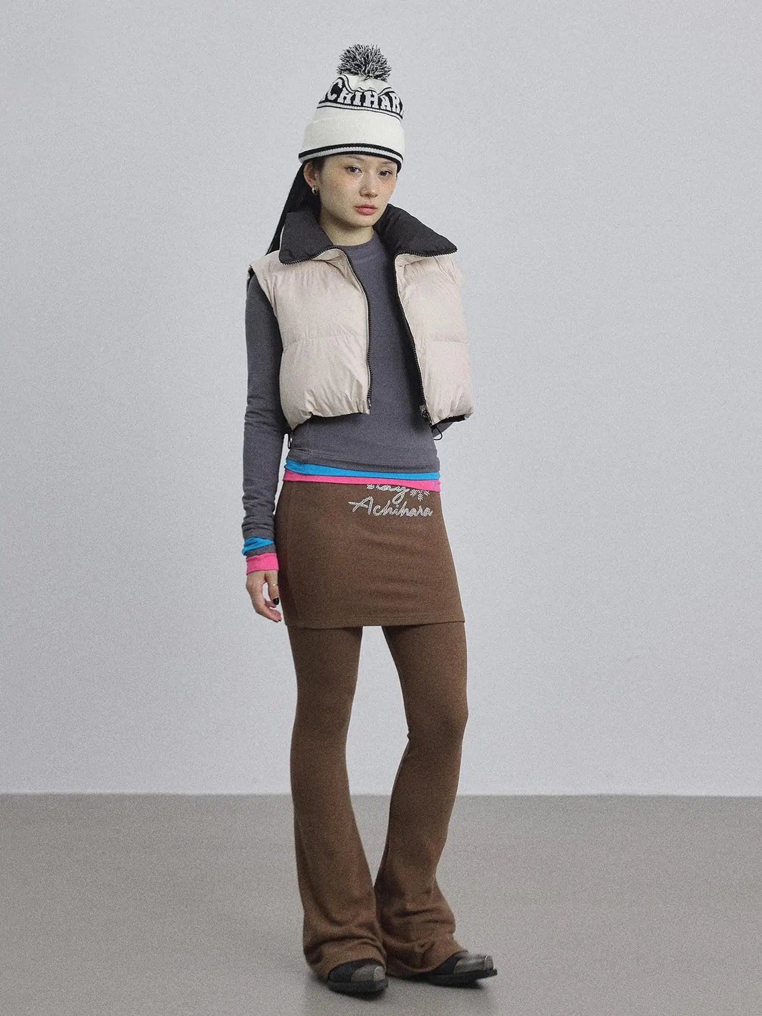 Brittany Flared Leggings Winter Warm High Waist Stretch Pants