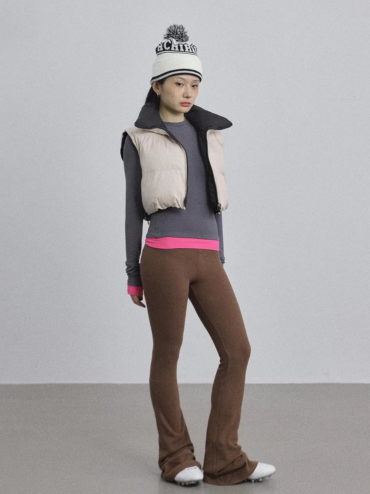 Brittany Flared Leggings Winter Warm High Waist Stretch Pants