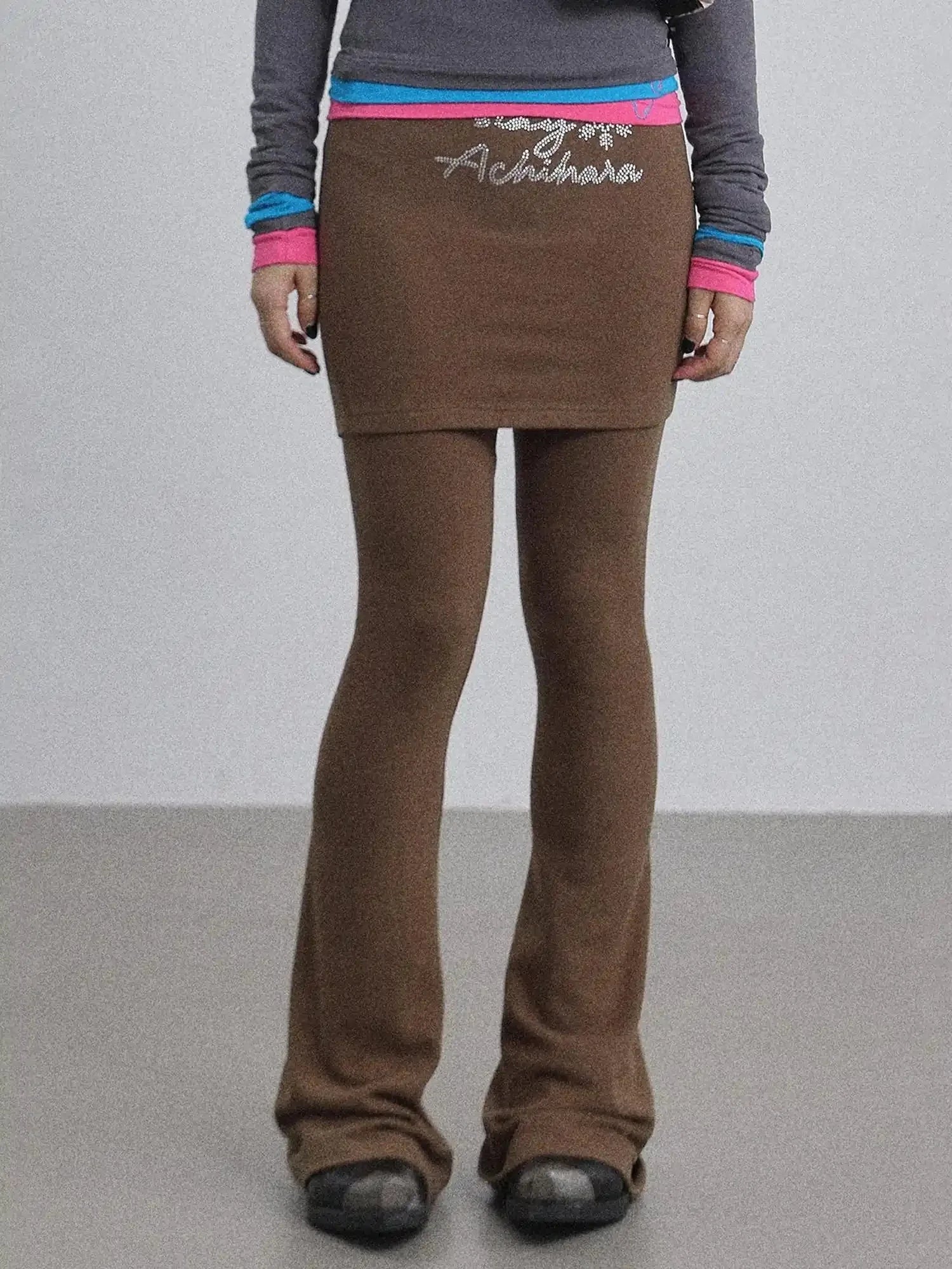 Brittany Flared Leggings Winter Warm High Waist Stretch Pants