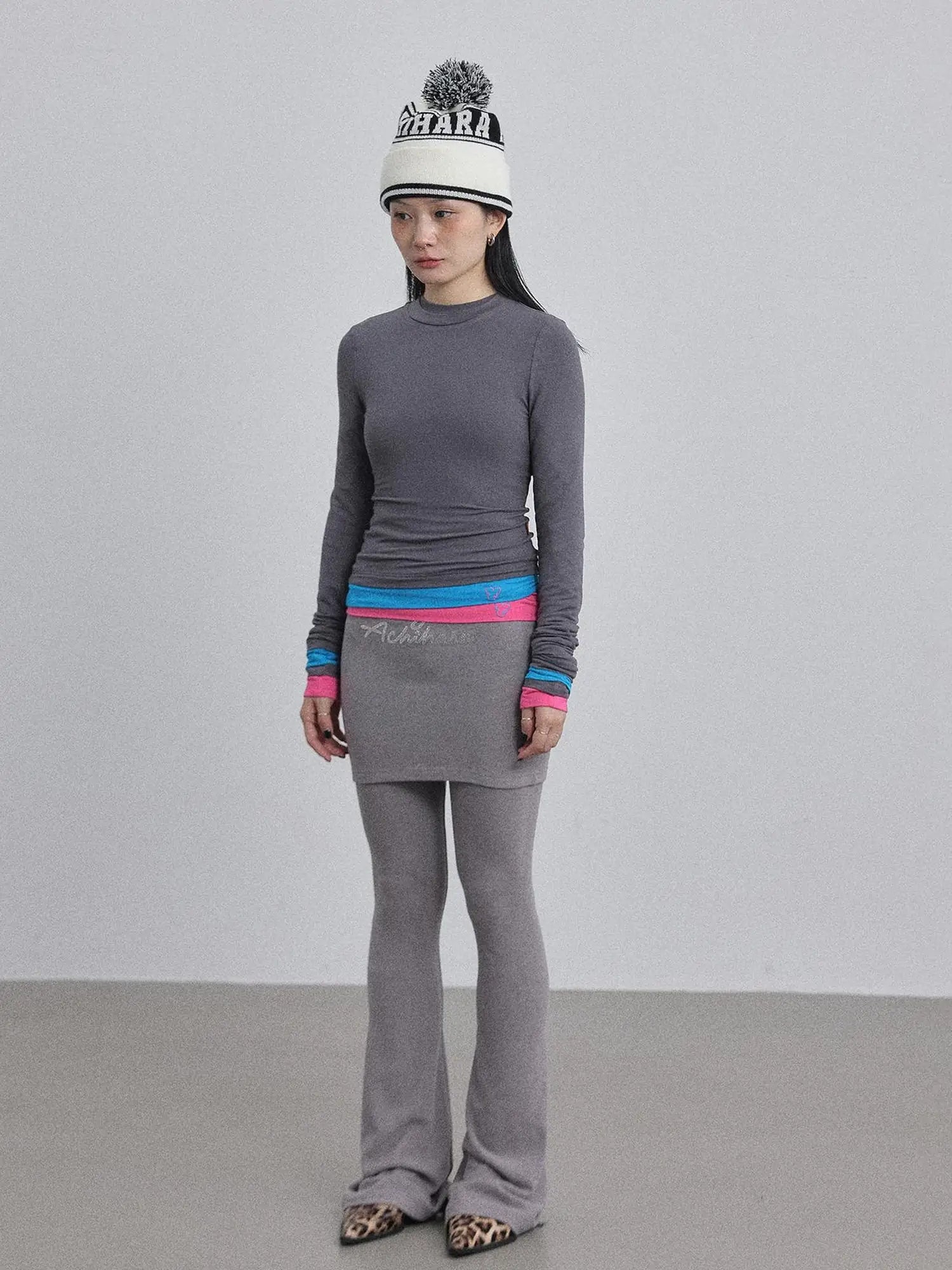 Brittany Flared Leggings Winter Warm High Waist Stretch Pants