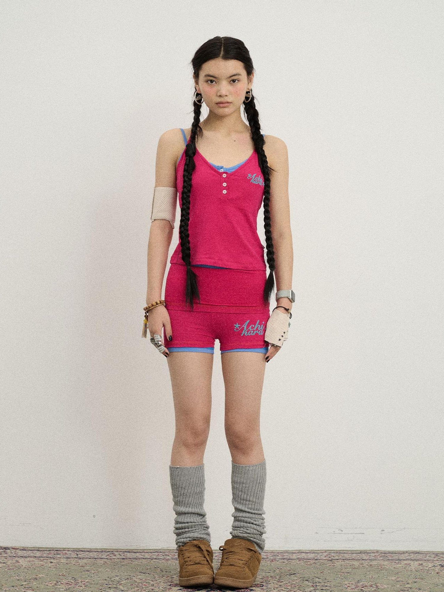 Achihara Brittany Soft Cotton Knit High Waisted Shorts