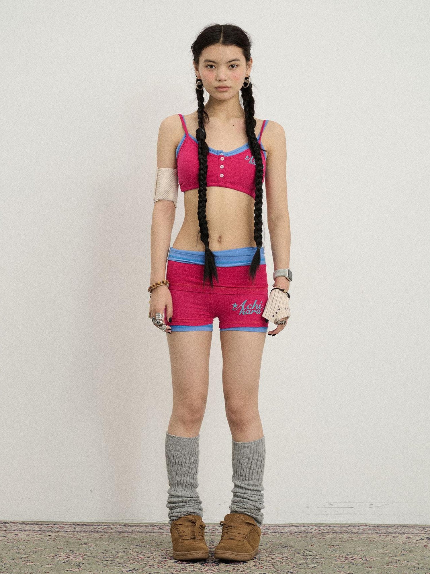 Achihara Brittany Soft Cotton Knit High Waisted Shorts