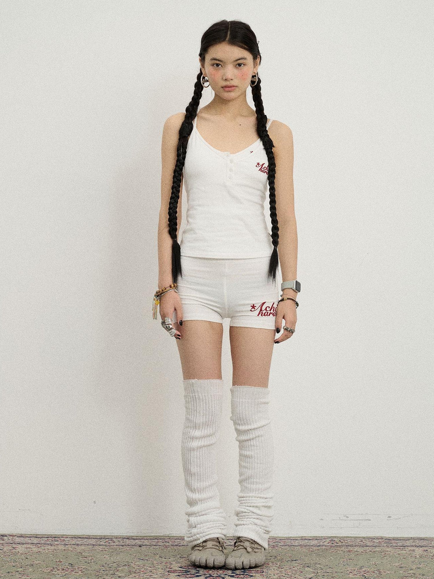 Achihara Brittany Soft Cotton Knit High Waisted Shorts
