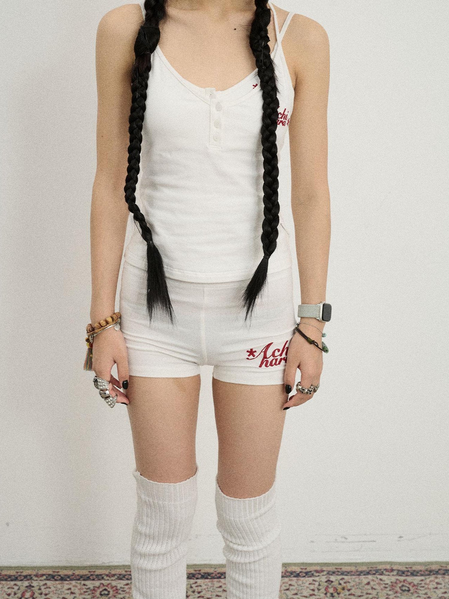 Achihara Brittany Soft Cotton Knit High Waisted Shorts