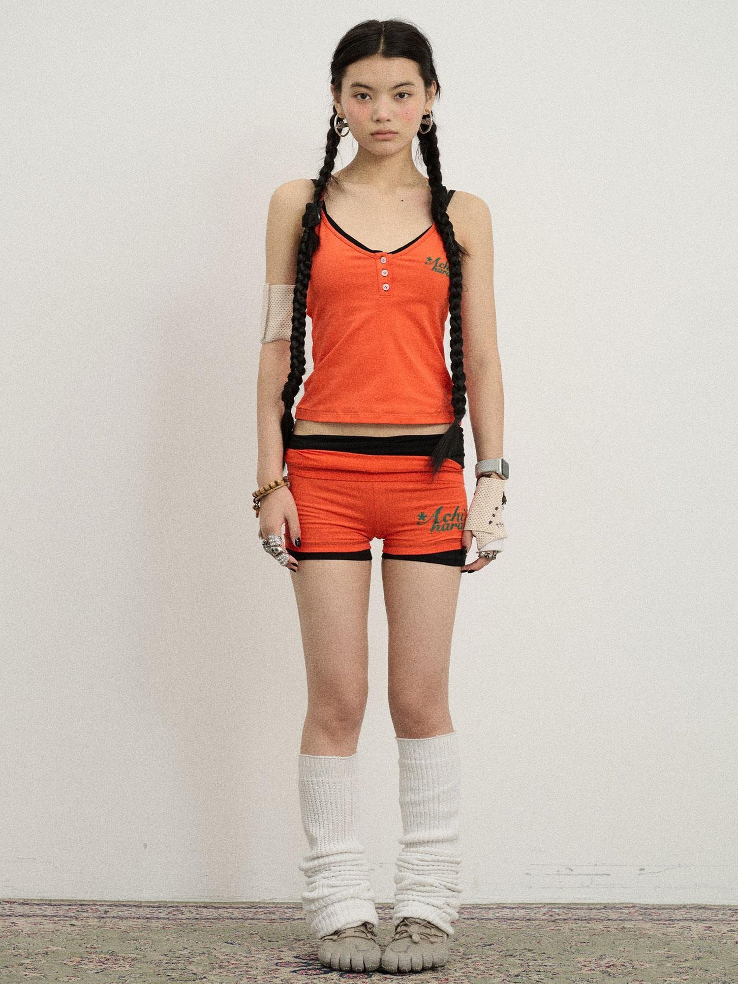 Achihara Brittany Soft Cotton Knit High Waisted Shorts