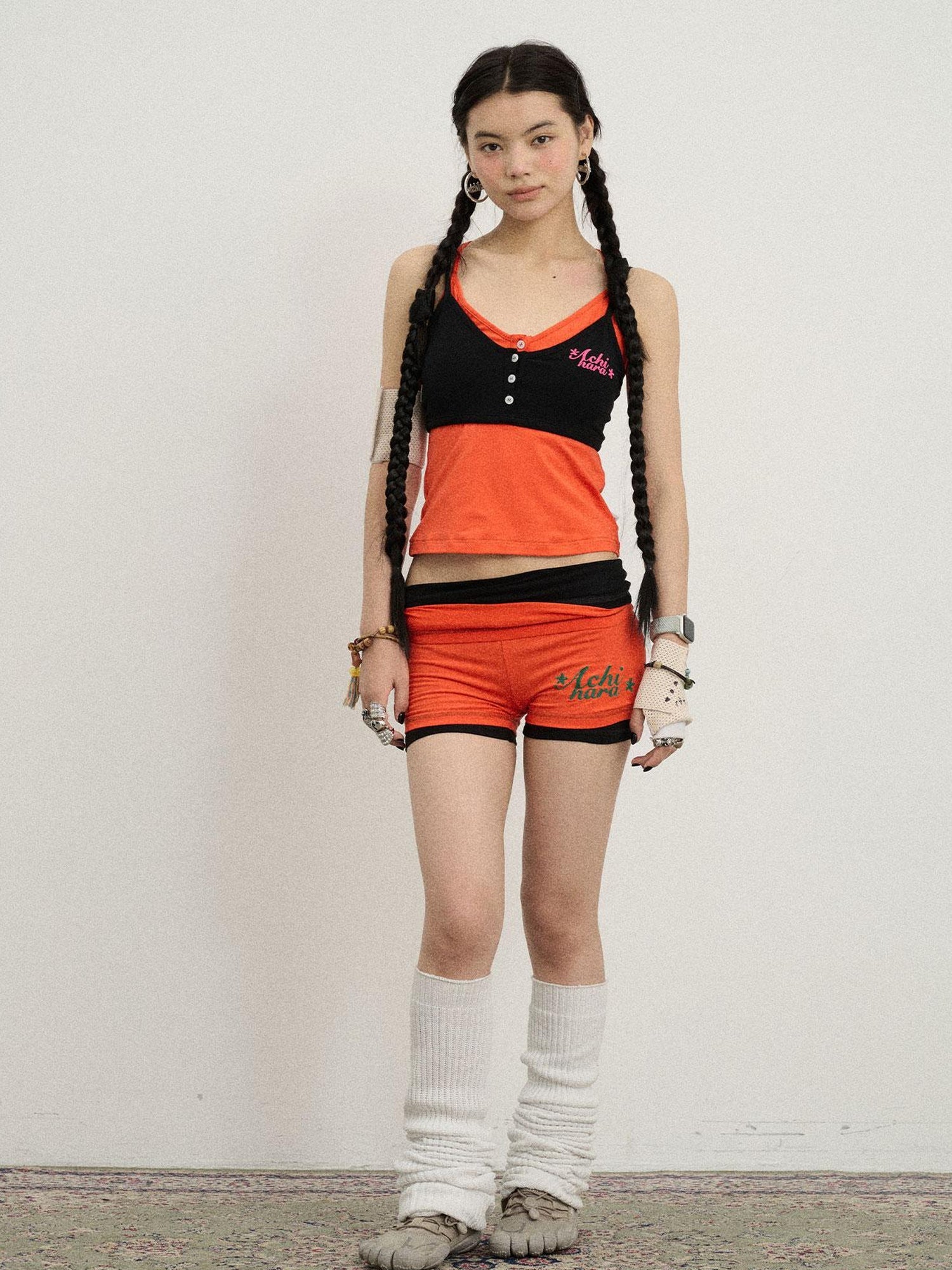 Achihara Brittany Soft Cotton Knit High Waisted Shorts
