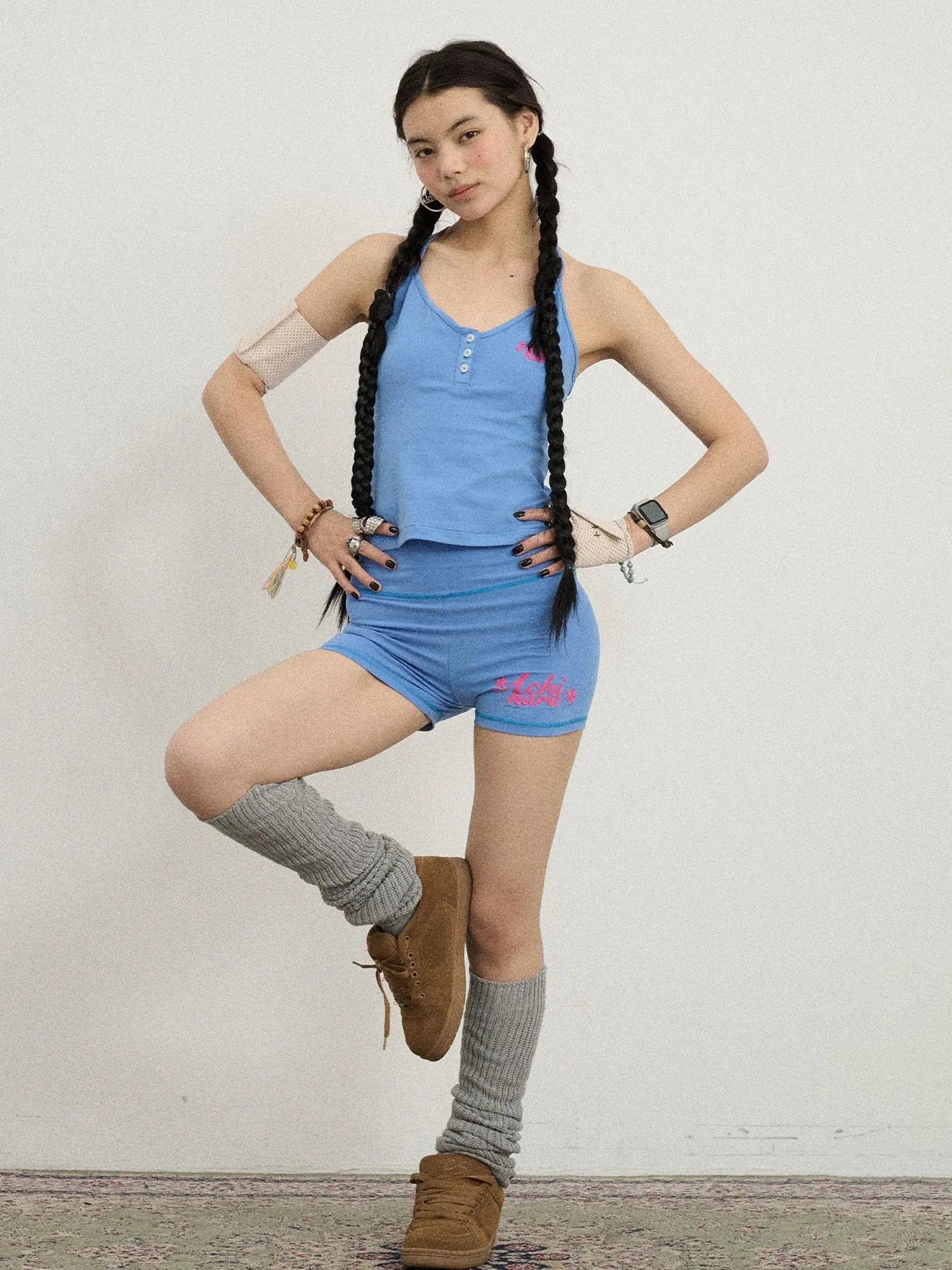 Brittany Soft Cotton Knit High Waisted Shorts