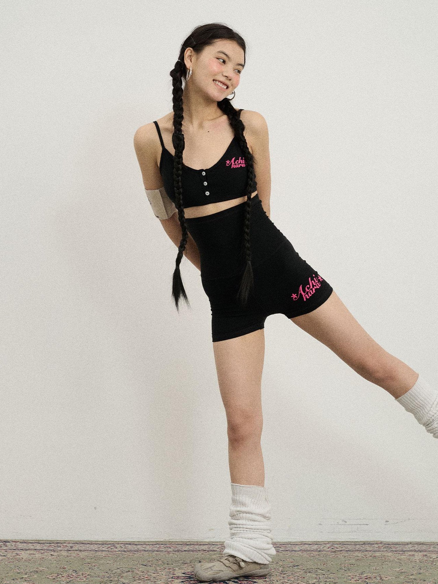 Achihara Brittany Soft Cotton Knit High Waisted Shorts
