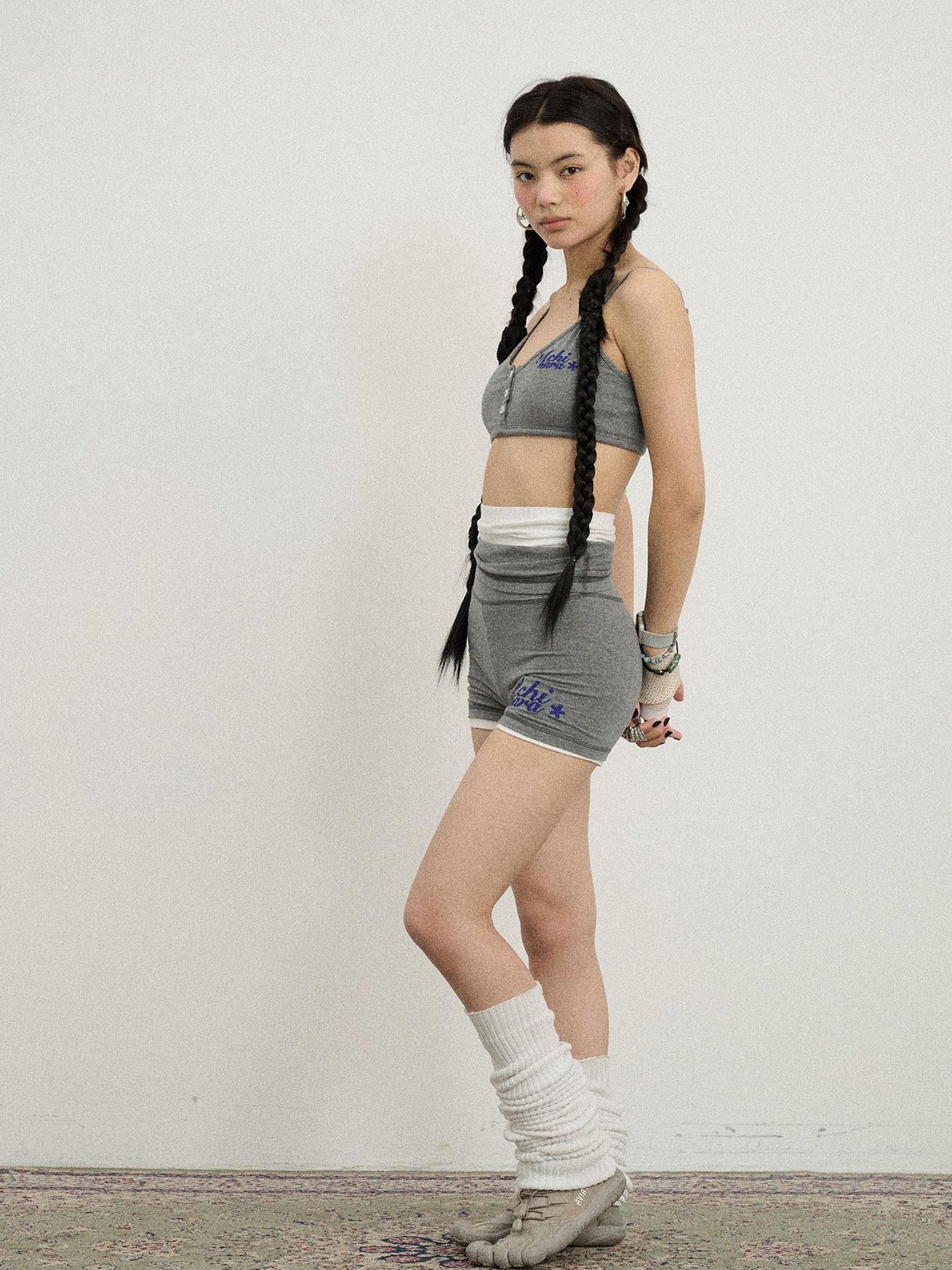 Achihara Brittany Soft Cotton Knit High Waisted Shorts