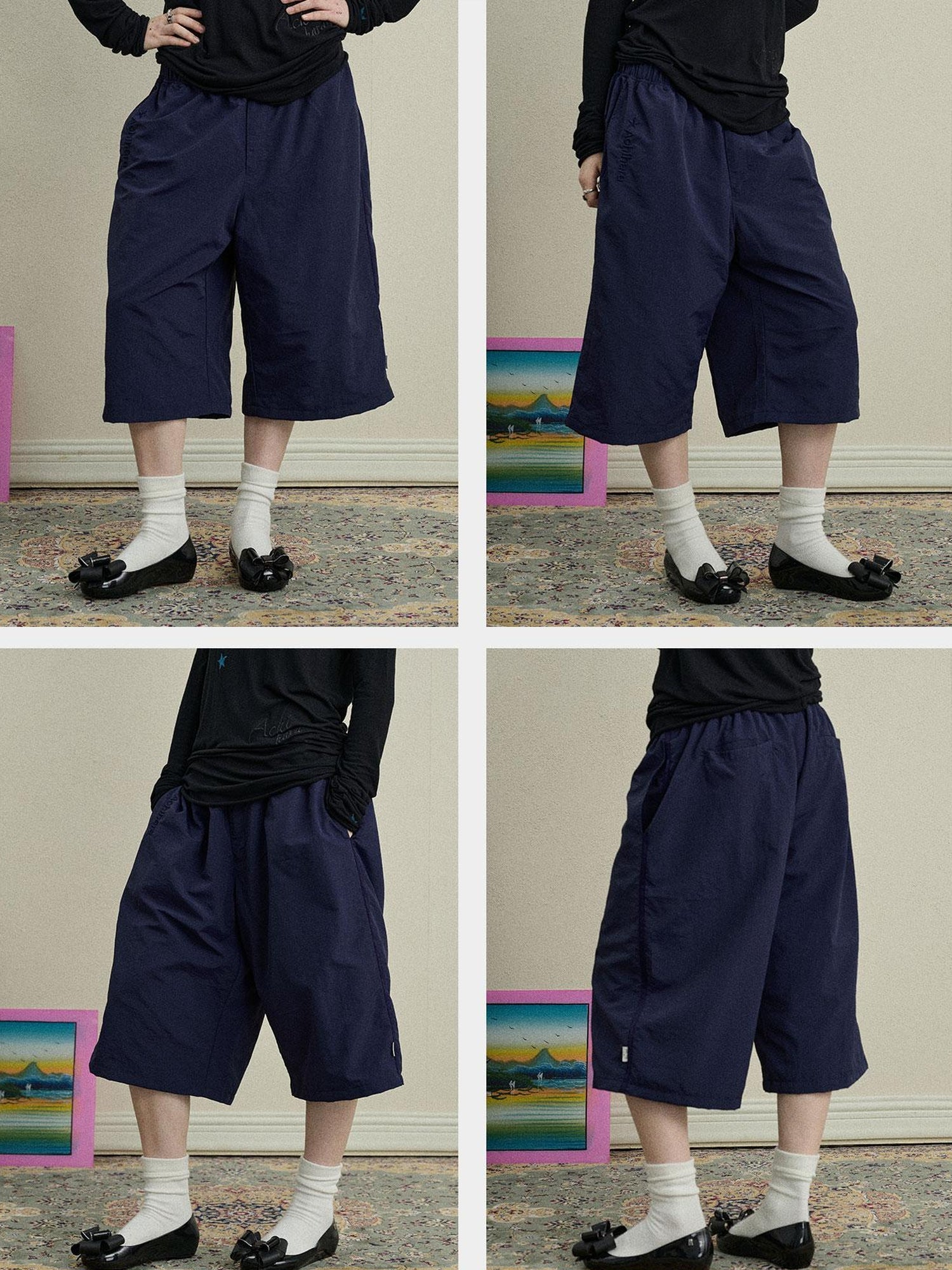 Achihara Bubble Waffle Nylon Culottes