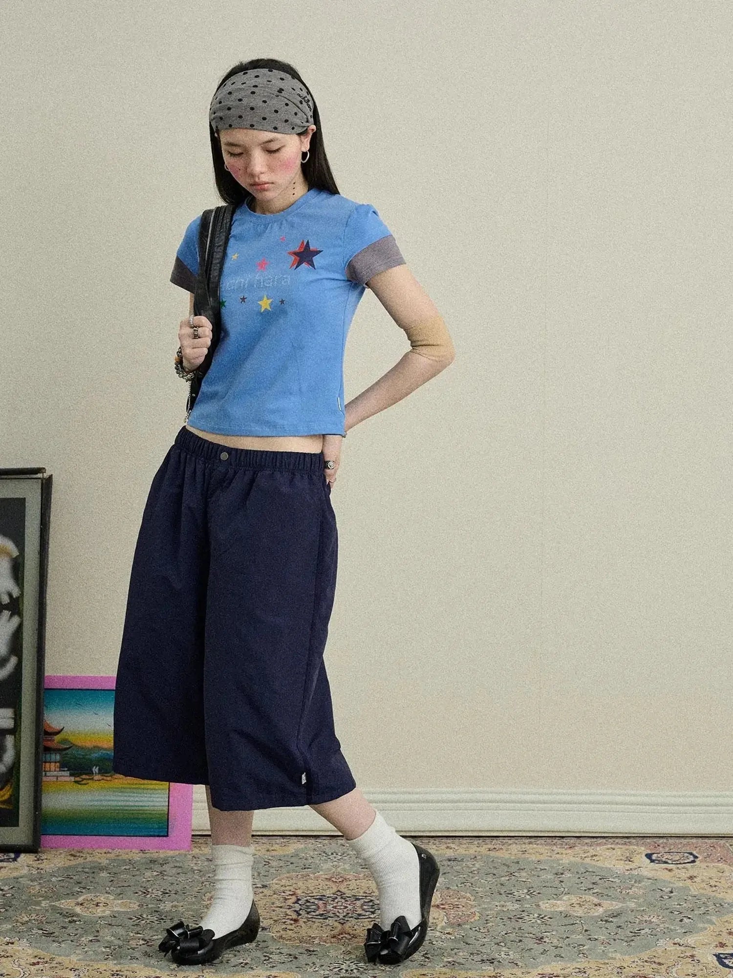 Bubble Waffle Nylon Culottes
