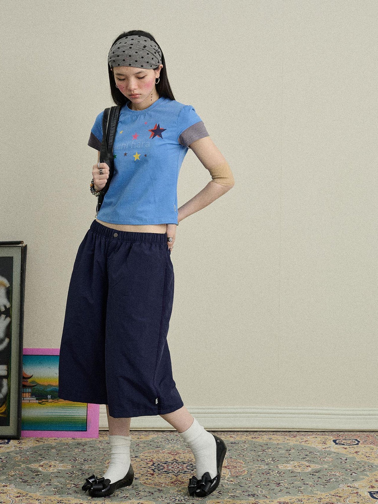 Achihara Bubble Waffle Nylon Culottes