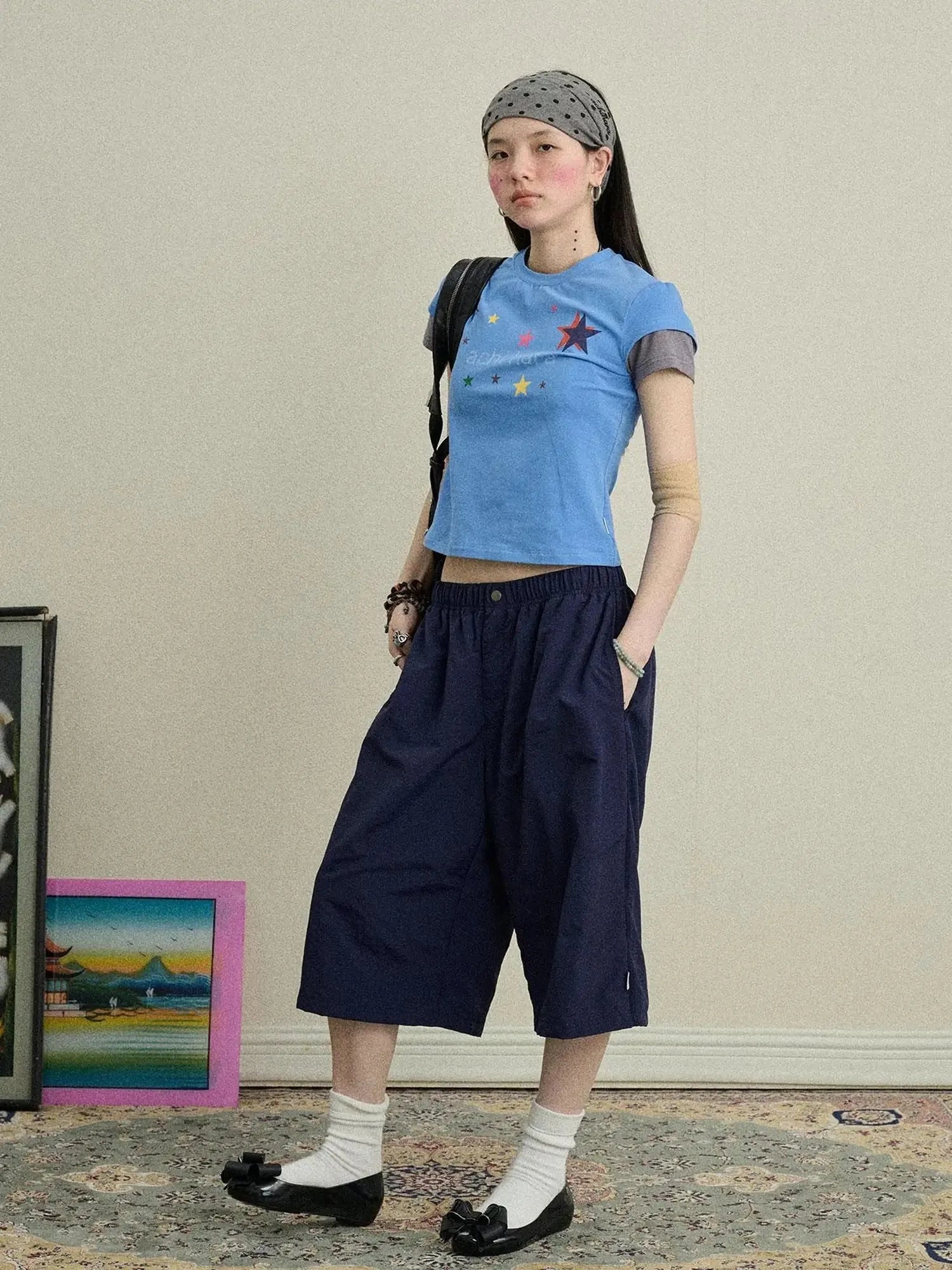 Bubble Waffle Nylon Culottes