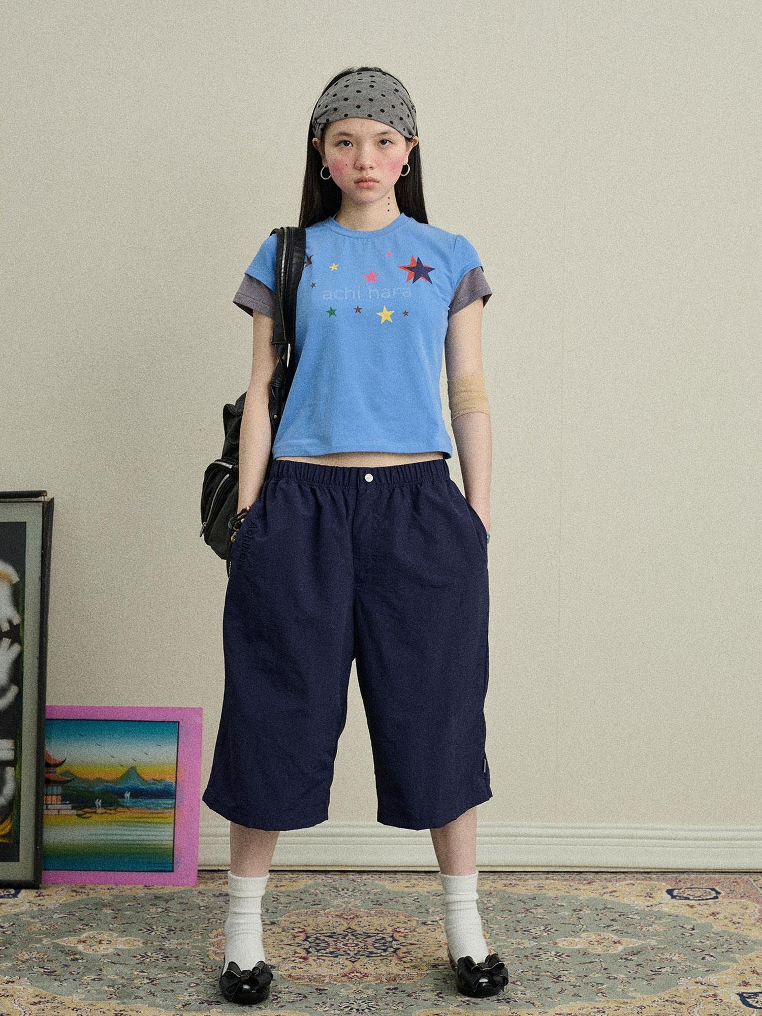 Achihara Bubble Waffle Nylon Culottes