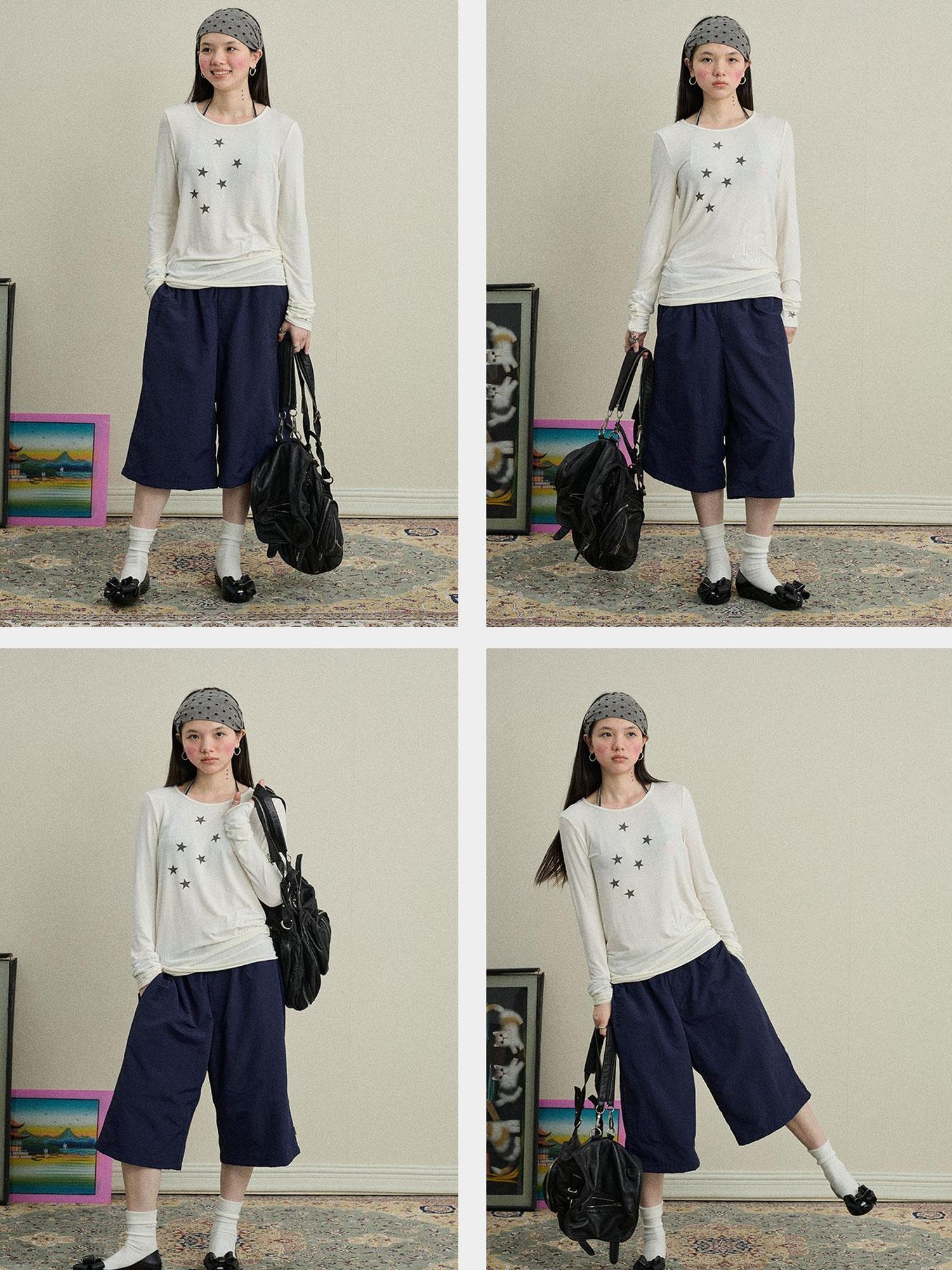 Achihara Bubble Waffle Nylon Culottes