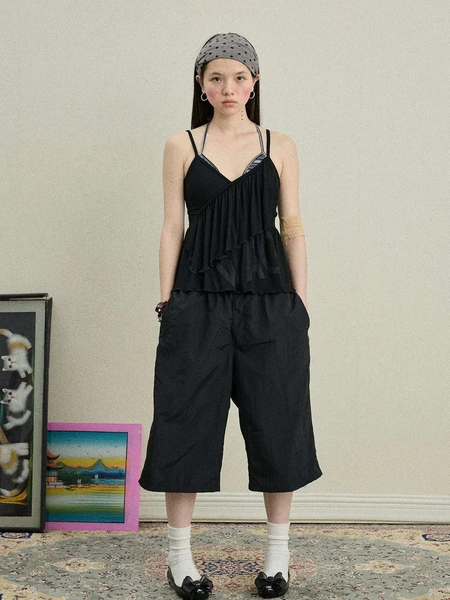 Bubble Waffle Nylon Culottes