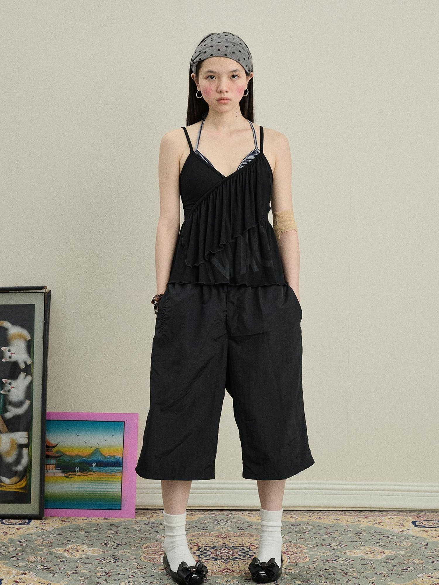 Achihara Bubble Waffle Nylon Culottes