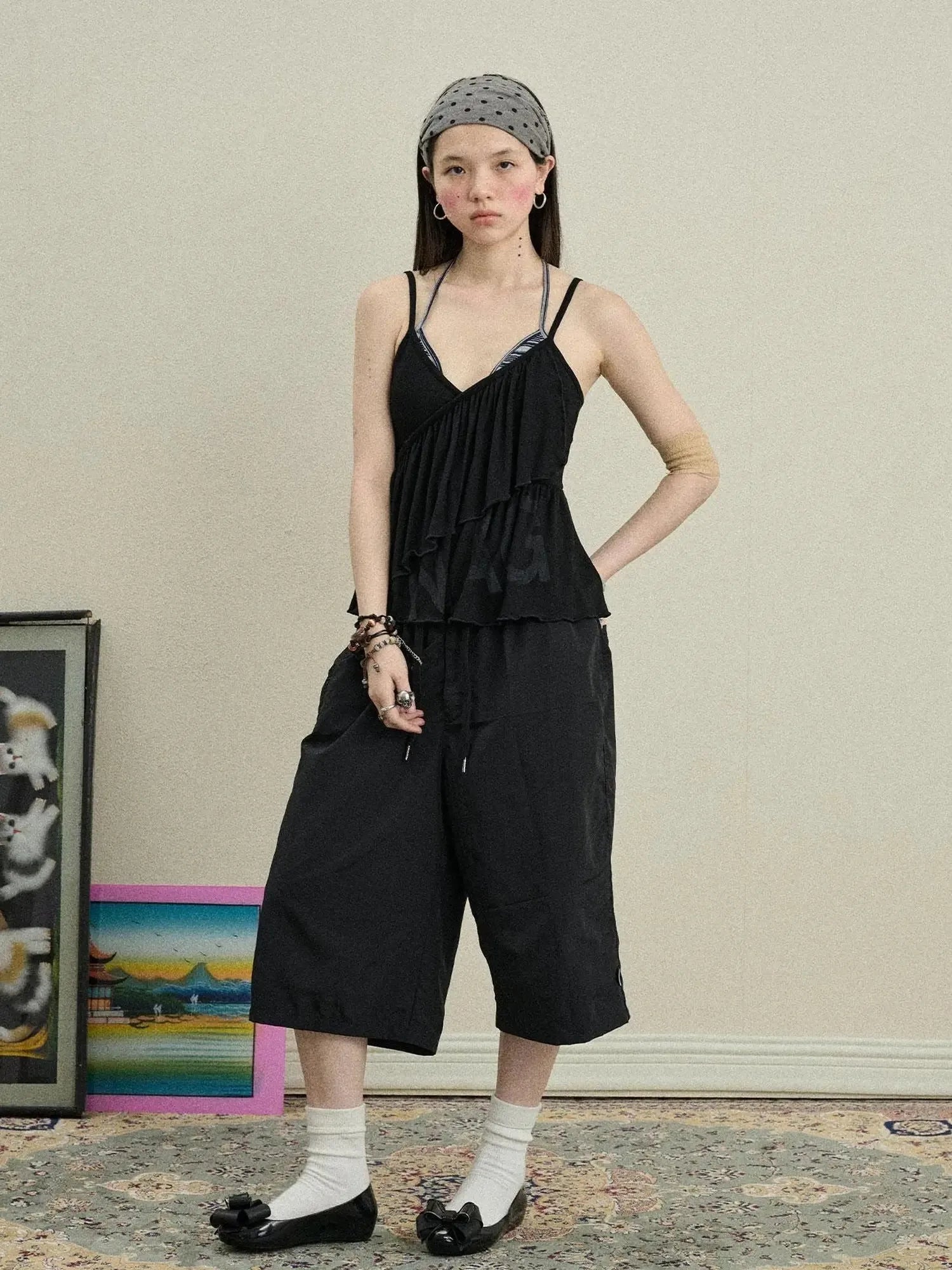 Bubble Waffle Nylon Culottes