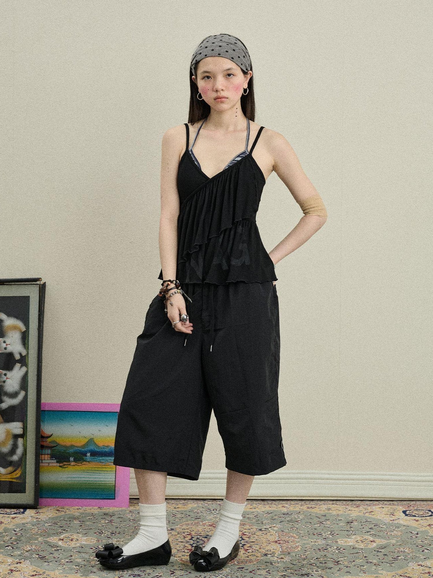 Achihara Bubble Waffle Nylon Culottes