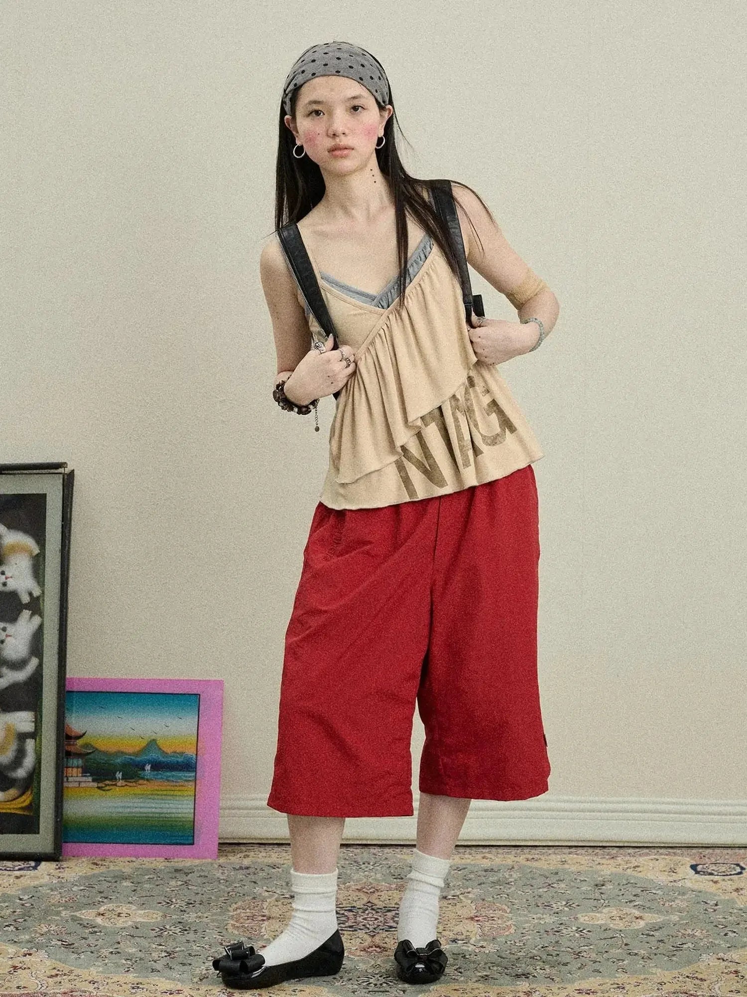 Bubble Waffle Nylon Culottes