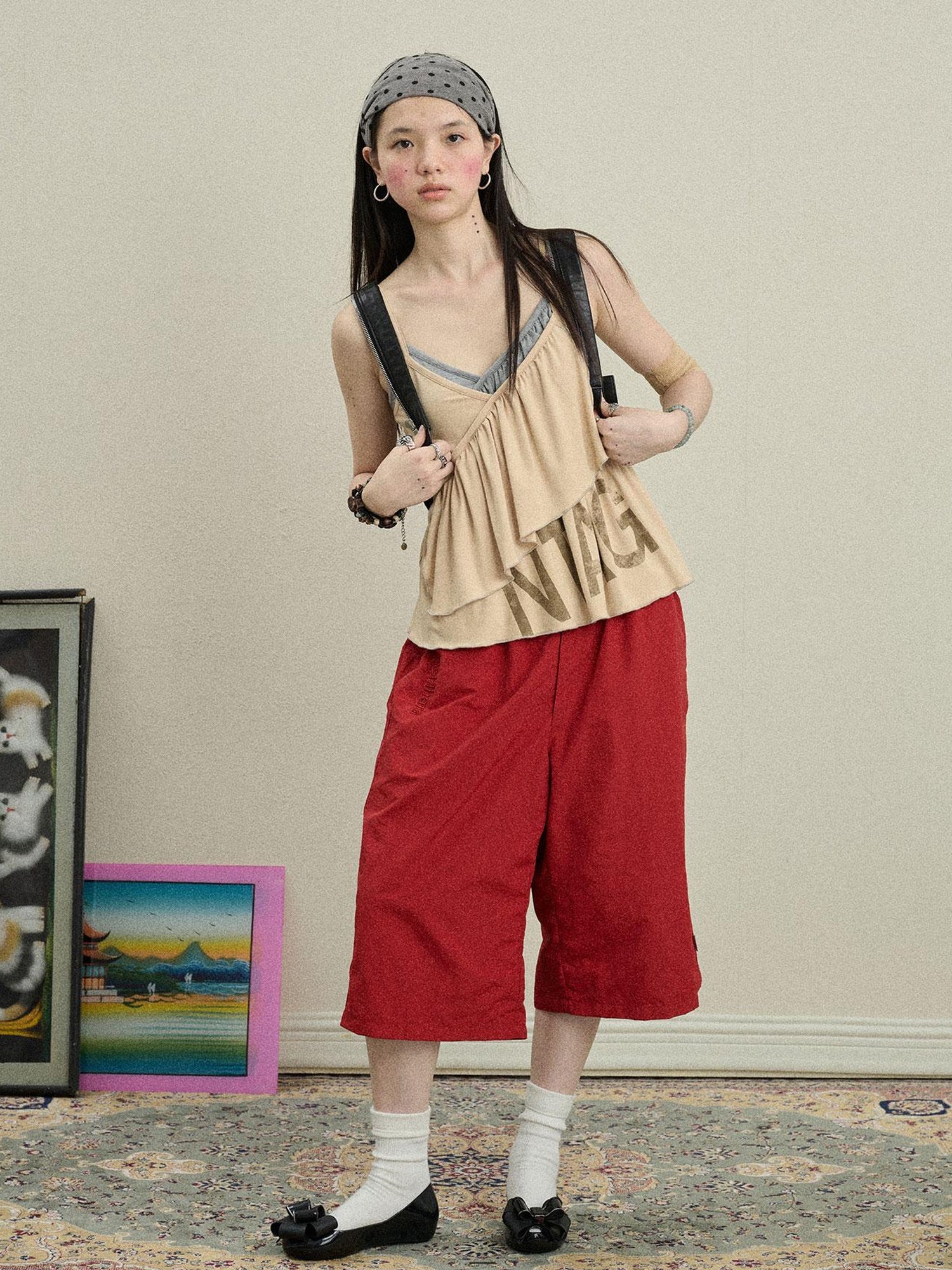 Achihara Bubble Waffle Nylon Culottes