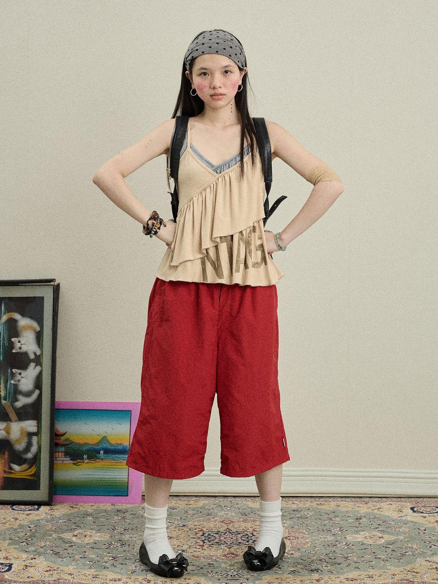Achihara Bubble Waffle Nylon Culottes