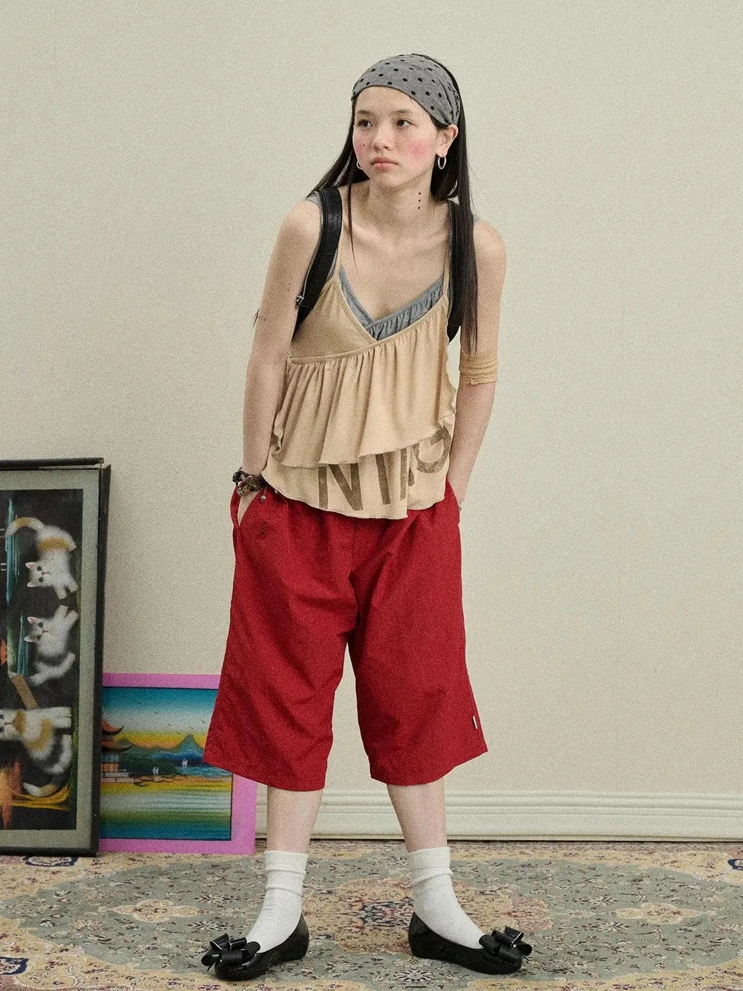 Bubble Waffle Nylon Culottes