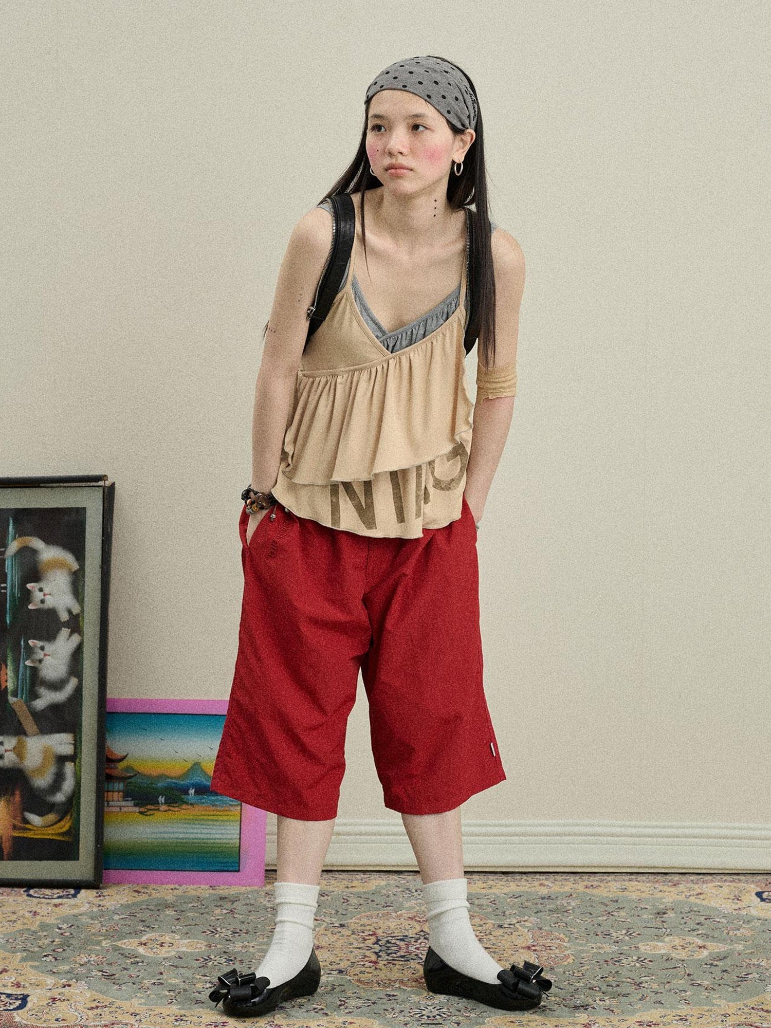 Achihara Bubble Waffle Nylon Culottes