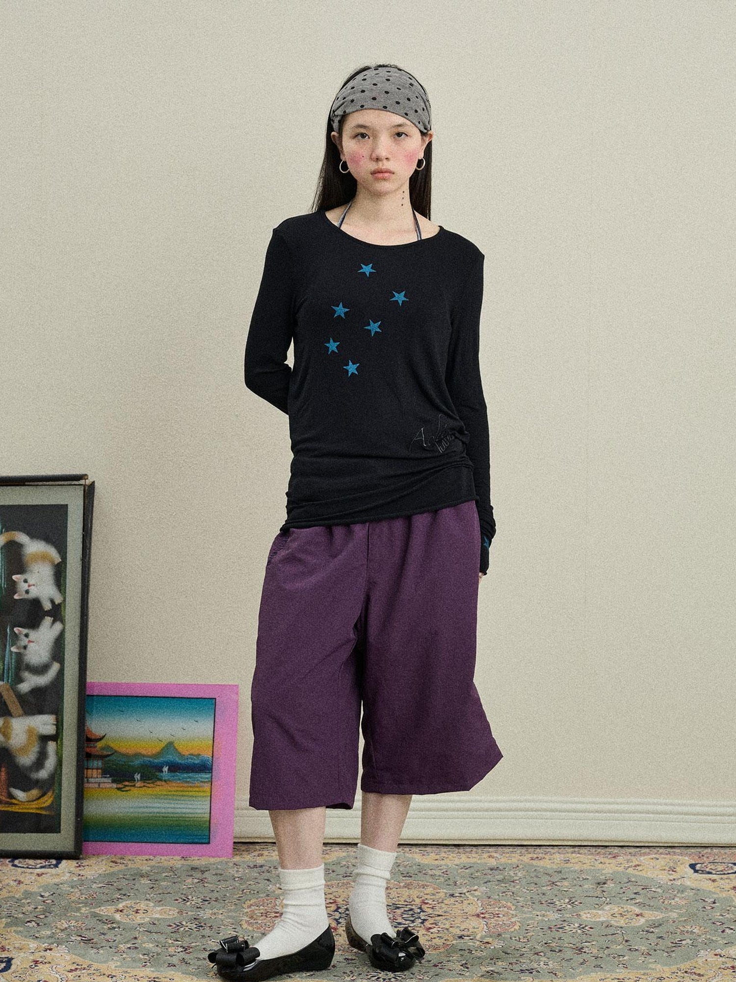 Achihara Bubble Waffle Nylon Culottes