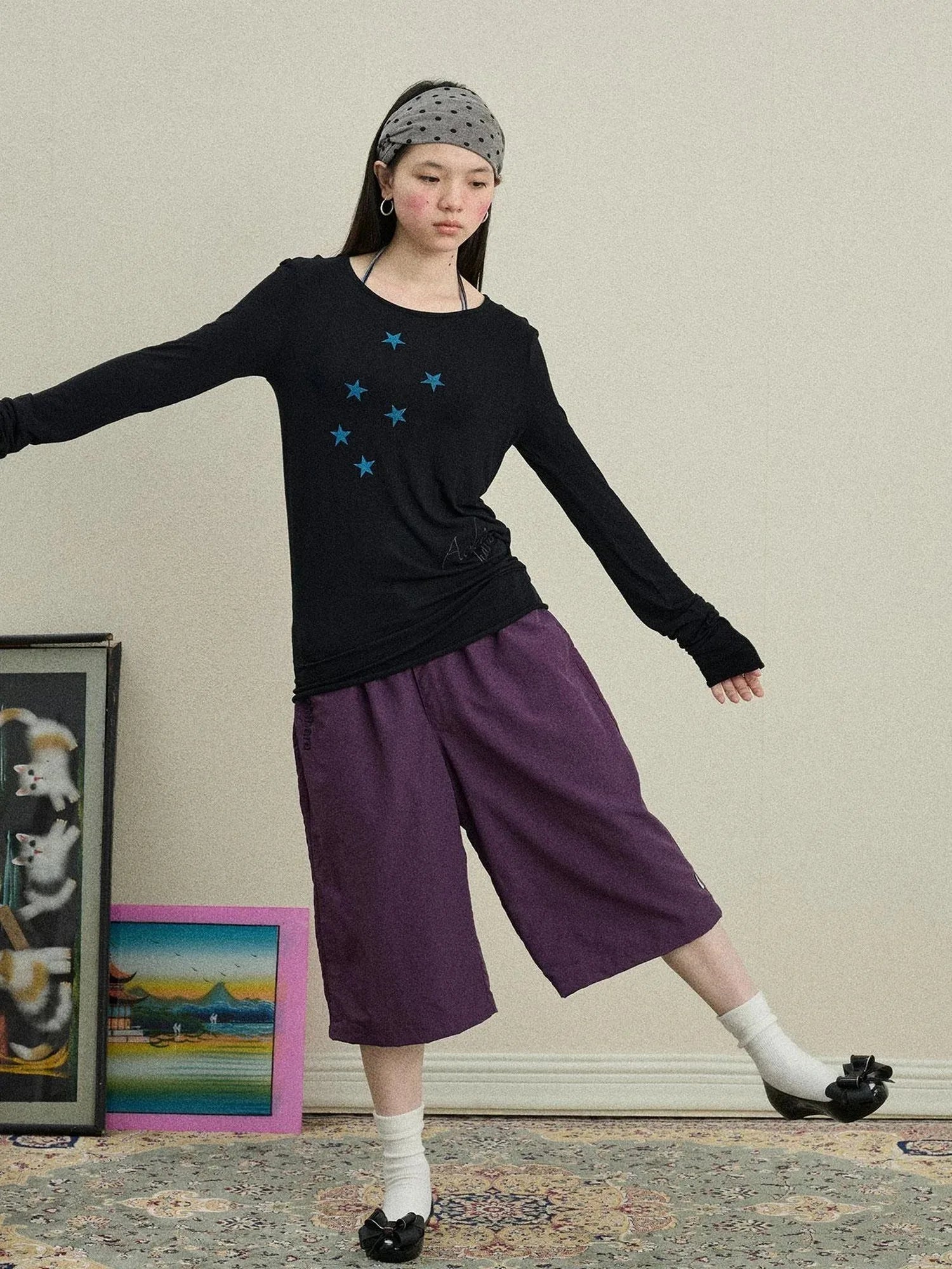 Bubble Waffle Nylon Culottes