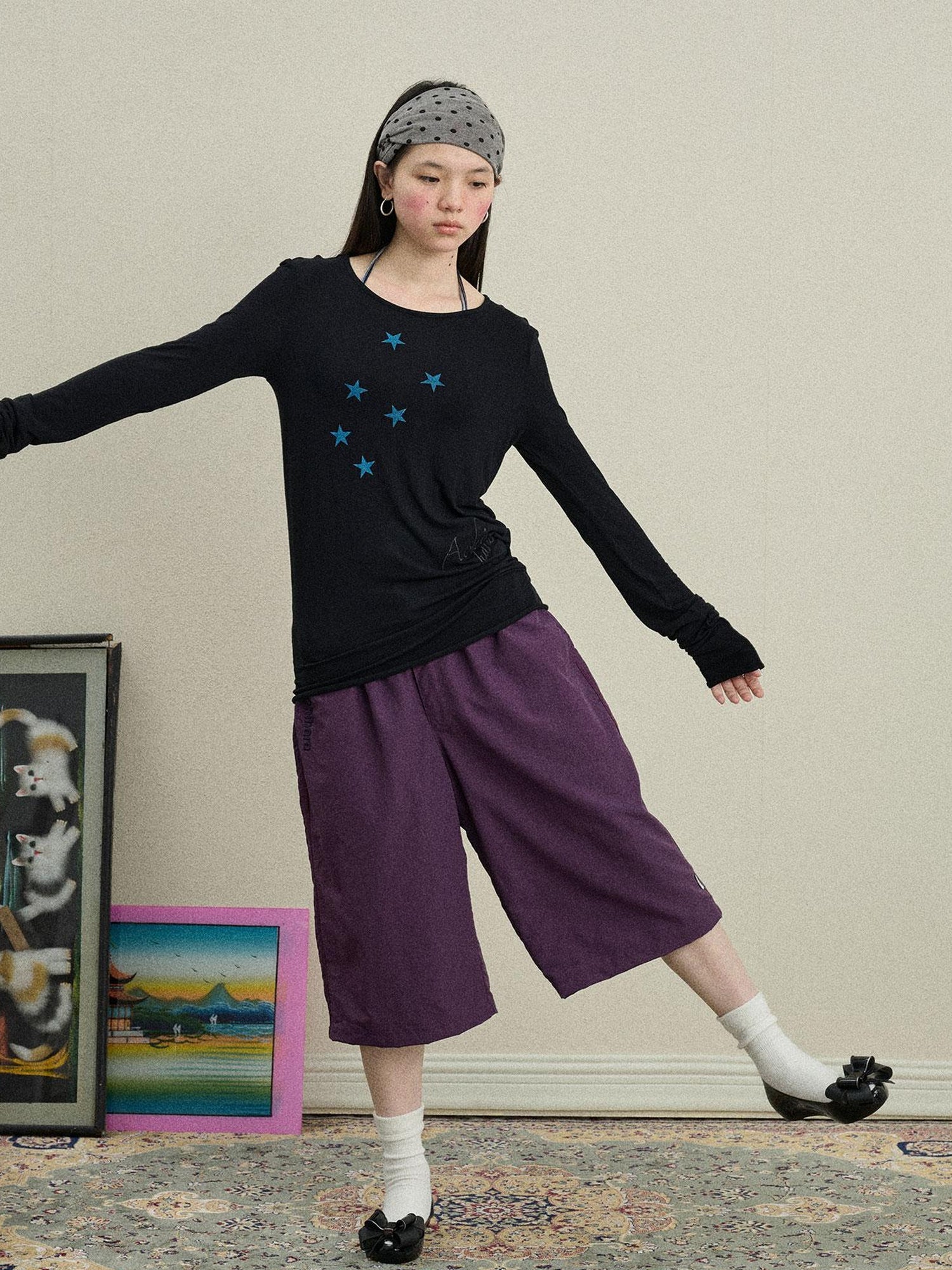 Achihara Bubble Waffle Nylon Culottes