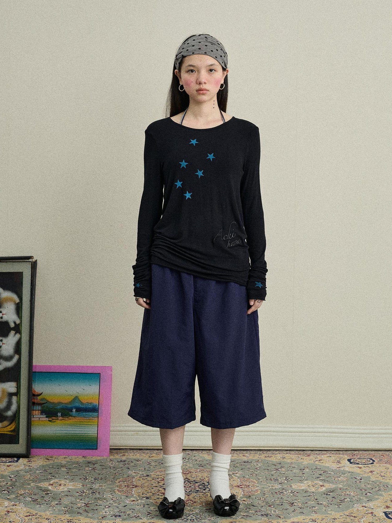 Achihara Bubble Waffle Nylon Culottes