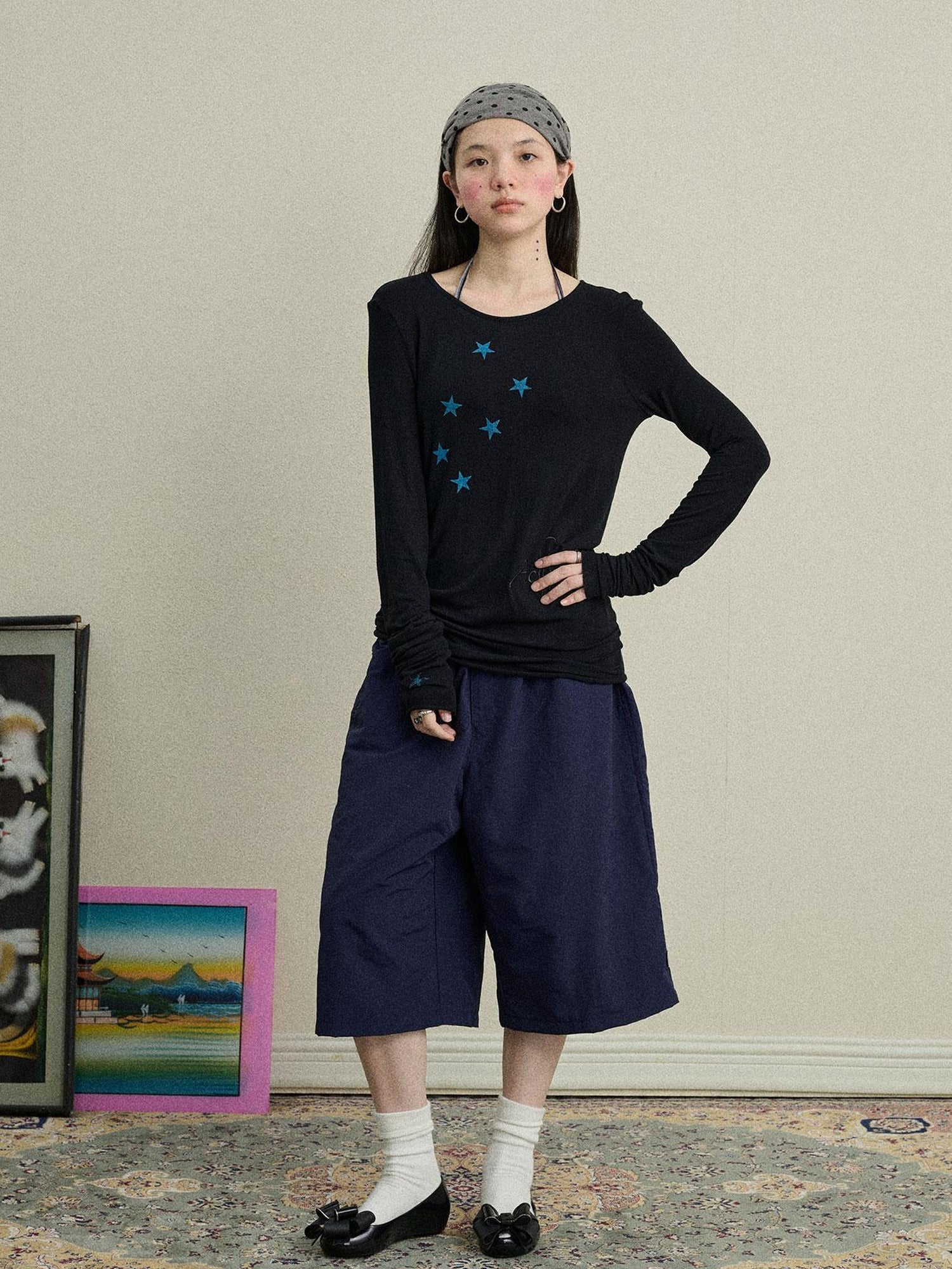 Achihara Bubble Waffle Nylon Culottes